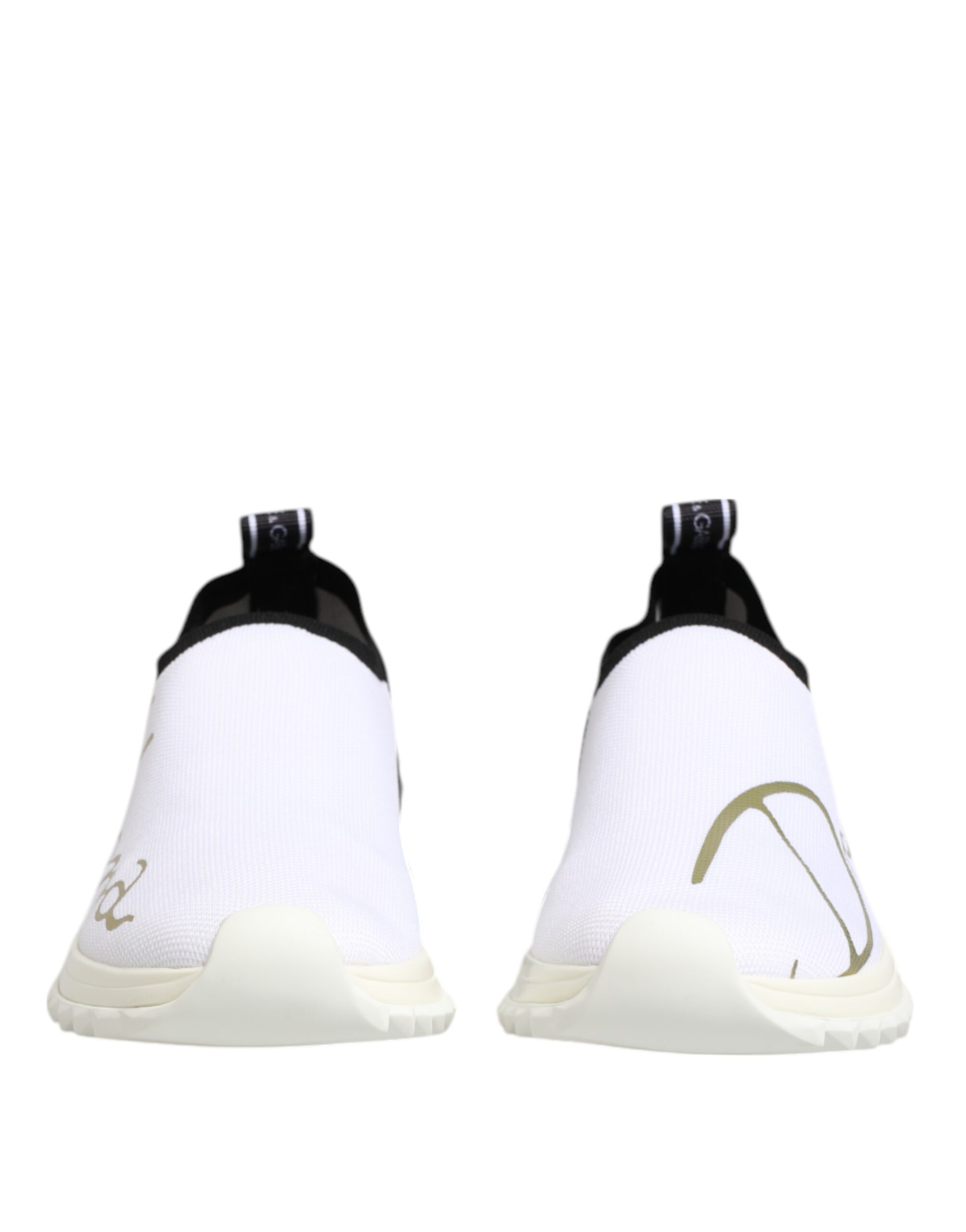 Dolce & Gabbana White Black Low Top Sorrento Sneakers Shoes - Image 3
