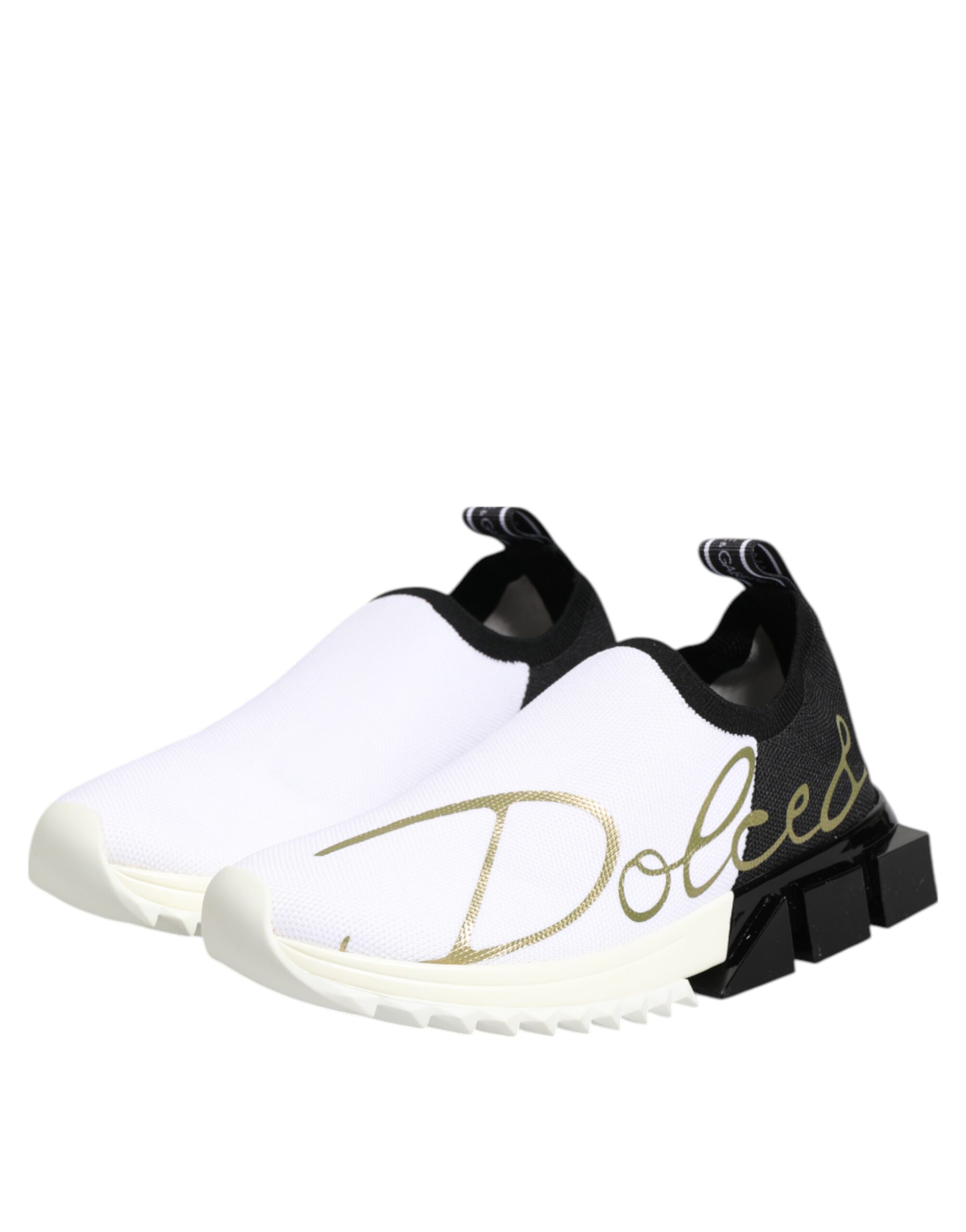 Dolce & Gabbana White Black Low Top Sorrento Sneakers Shoes - Image 5