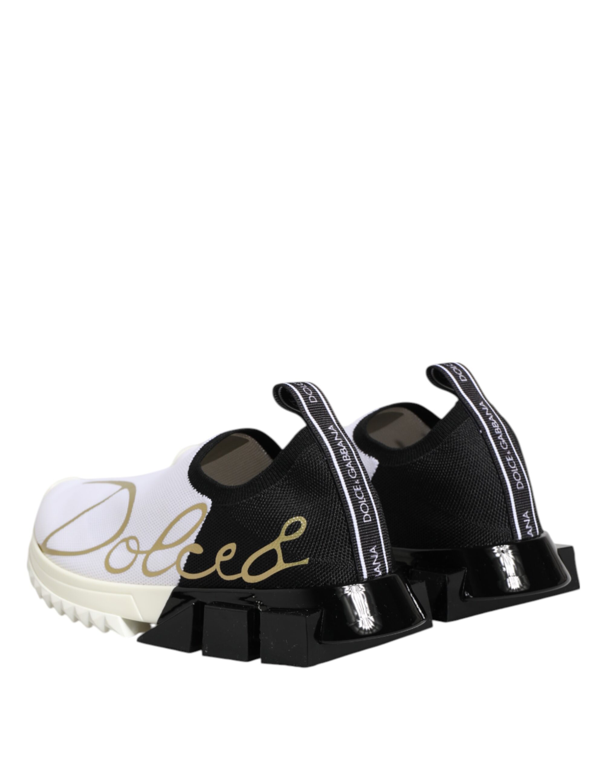 Dolce & Gabbana White Black Low Top Sorrento Sneakers Shoes - Image 6