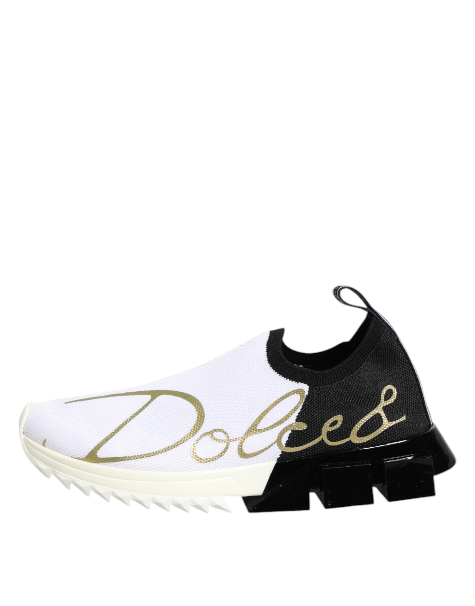 Dolce & Gabbana White Black Low Top Sorrento Sneakers Shoes - Image 2