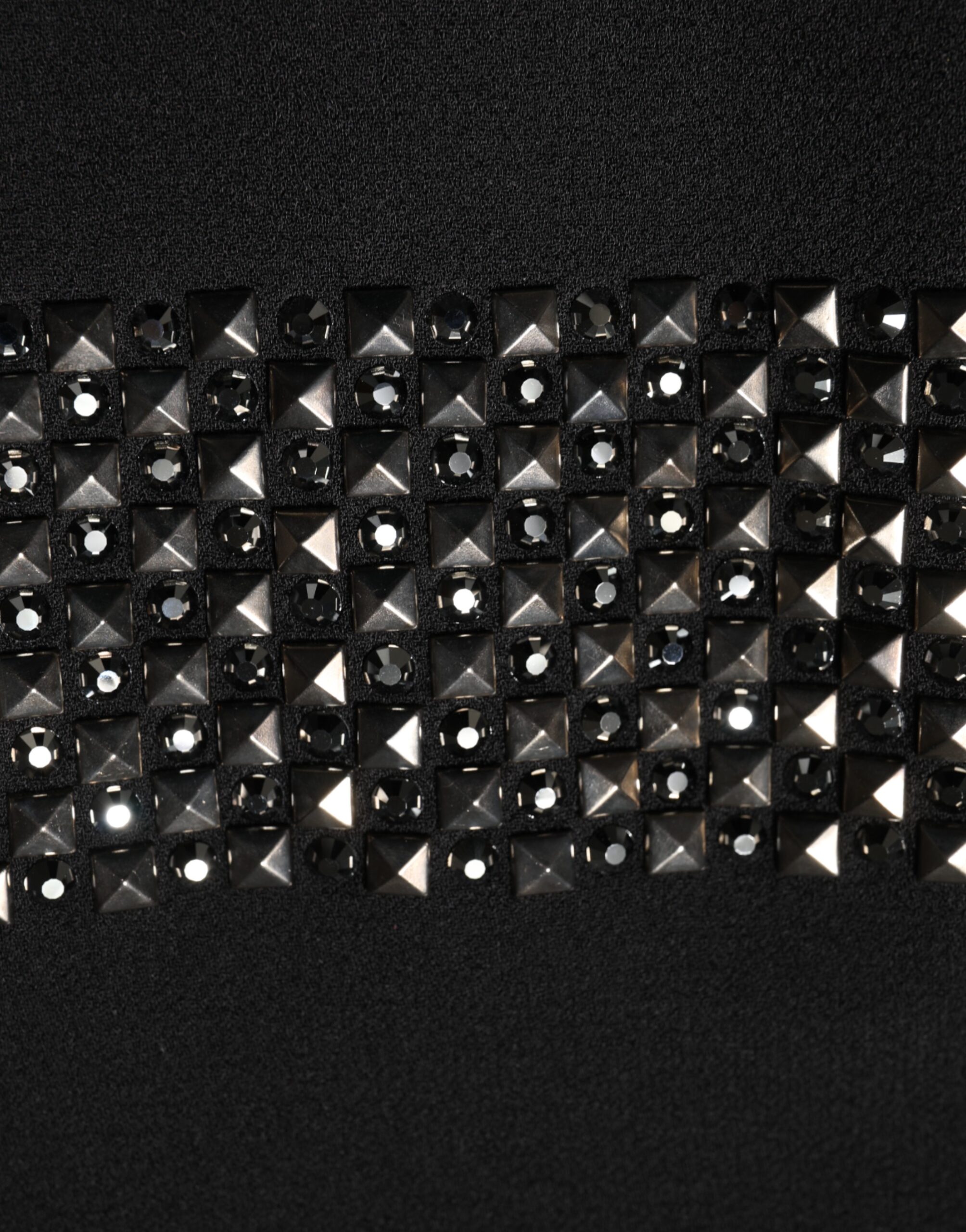 Dolce & Gabbana Black Crystal Embellished Collared Mini Dress - Image 8