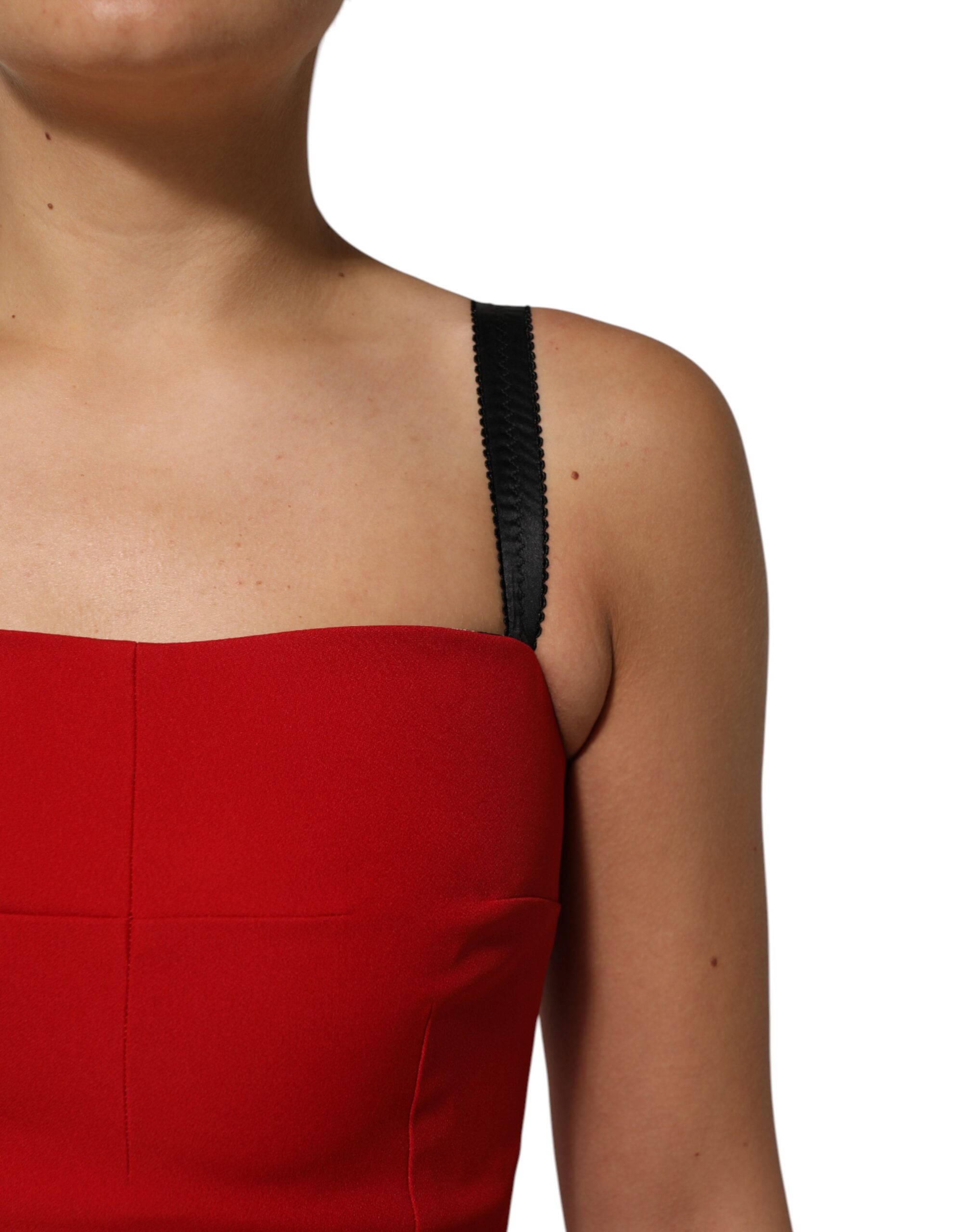 Dolce & Gabbana Red Stretch Bodycon Sheath Knee Length Dress - Image 5