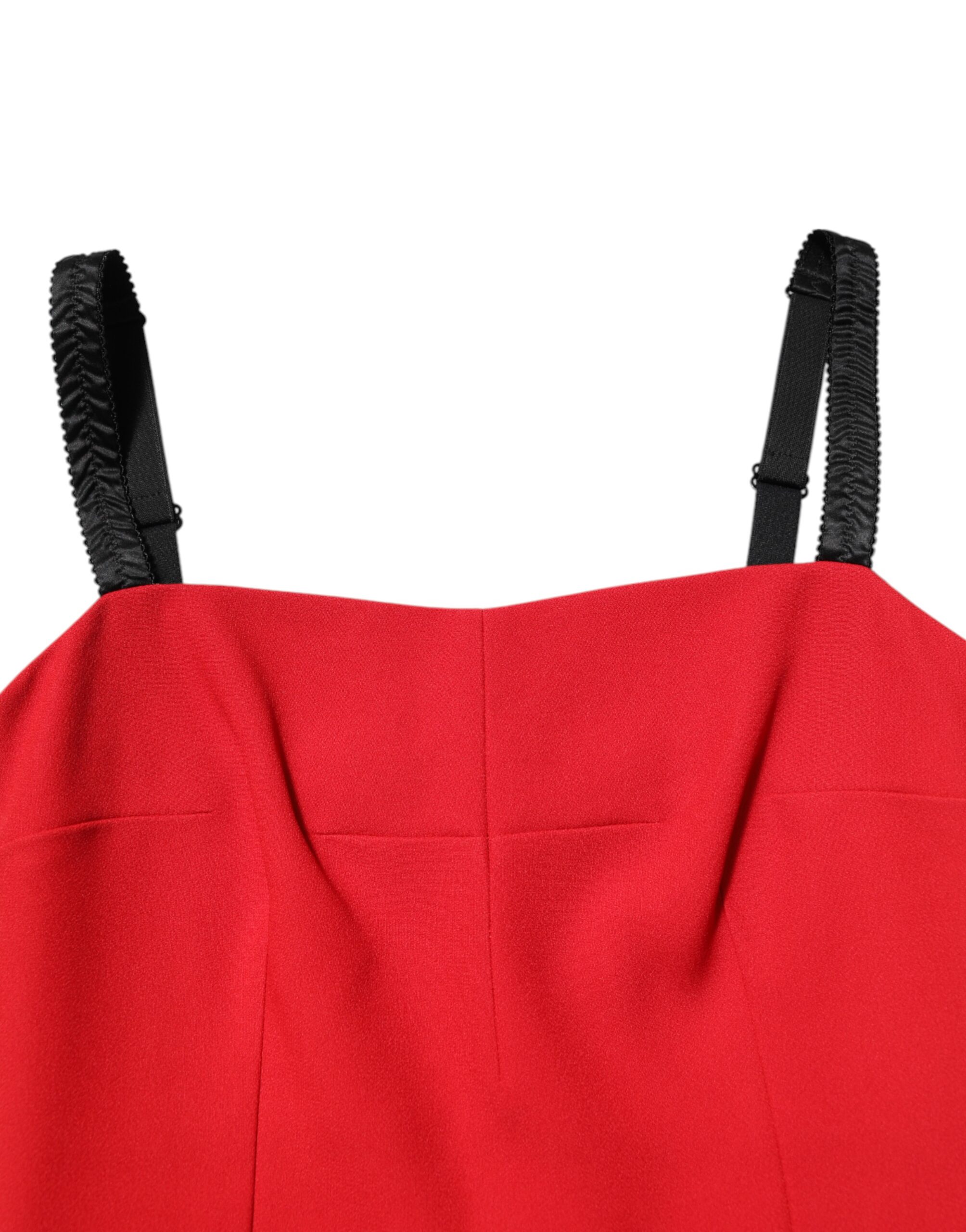 Dolce & Gabbana Red Stretch Bodycon Sheath Knee Length Dress - Image 7