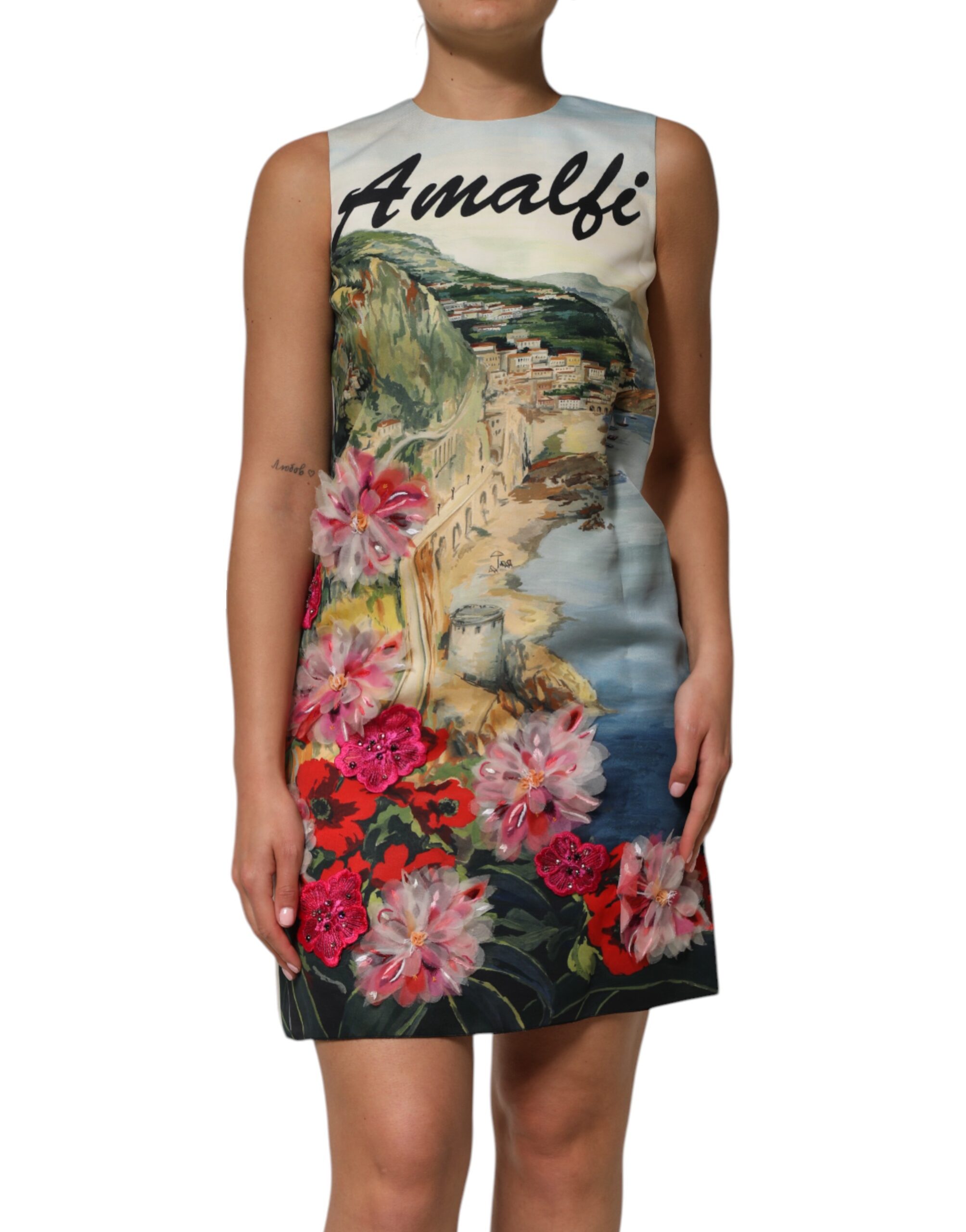 Dolce & Gabbana Multicolor Crystal Embellished Mini Dress - Image 2