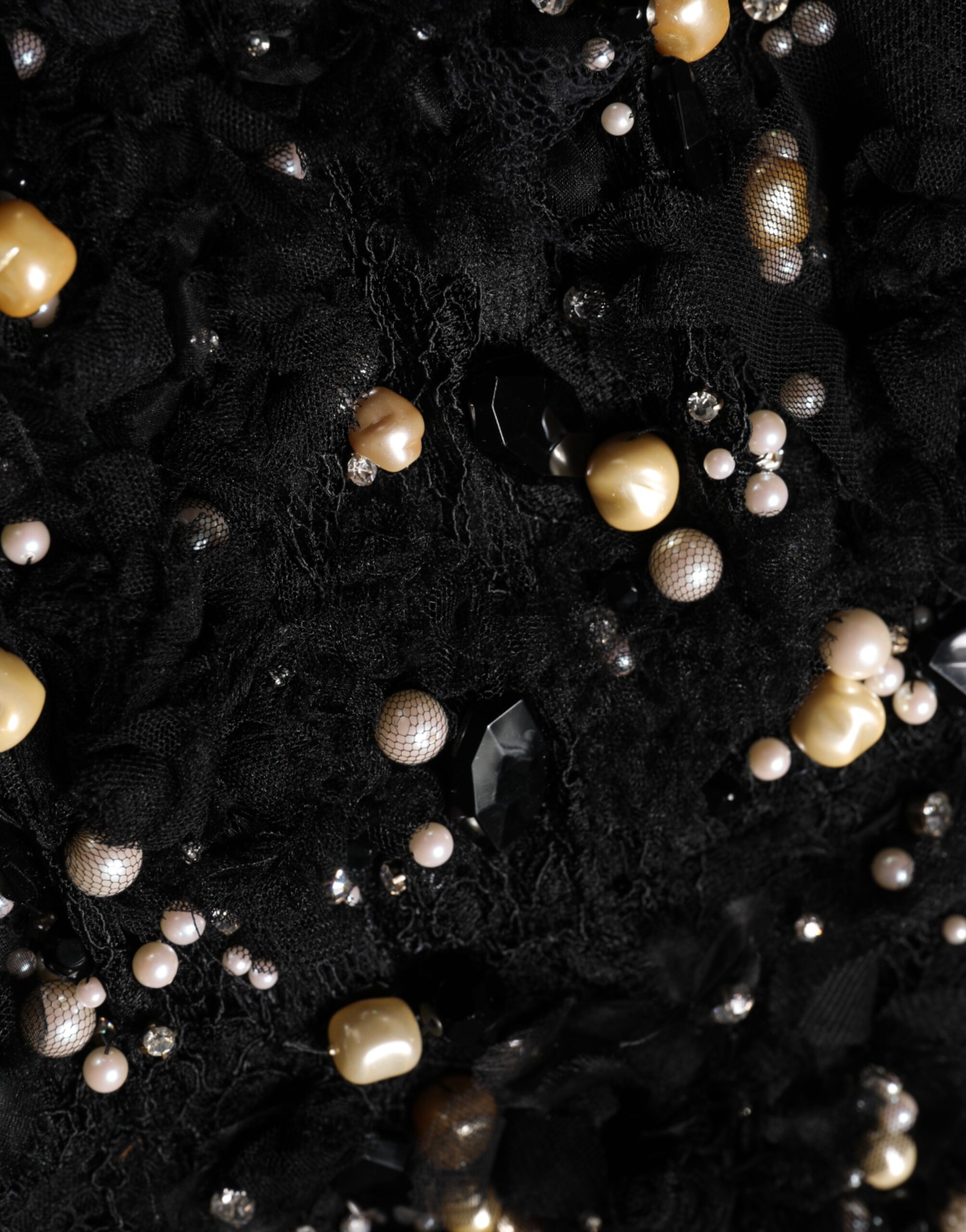 Dolce & Gabbana Black Viscose Pearl Embellishment Shift Dress - Image 8
