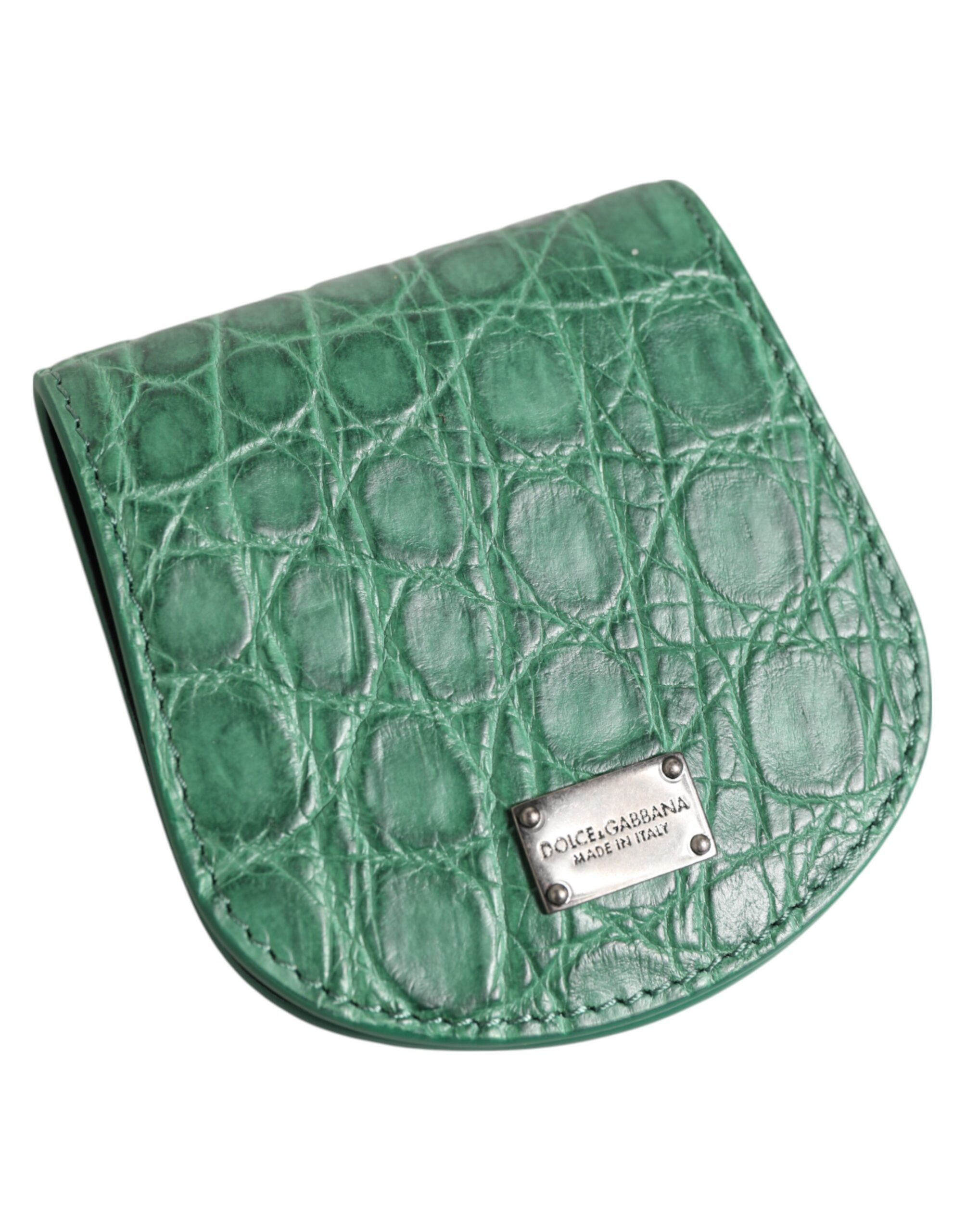 Dolce & Gabbana Green Exotic Skin Coin Condom Case Holder Pocket Wallet - Image 4