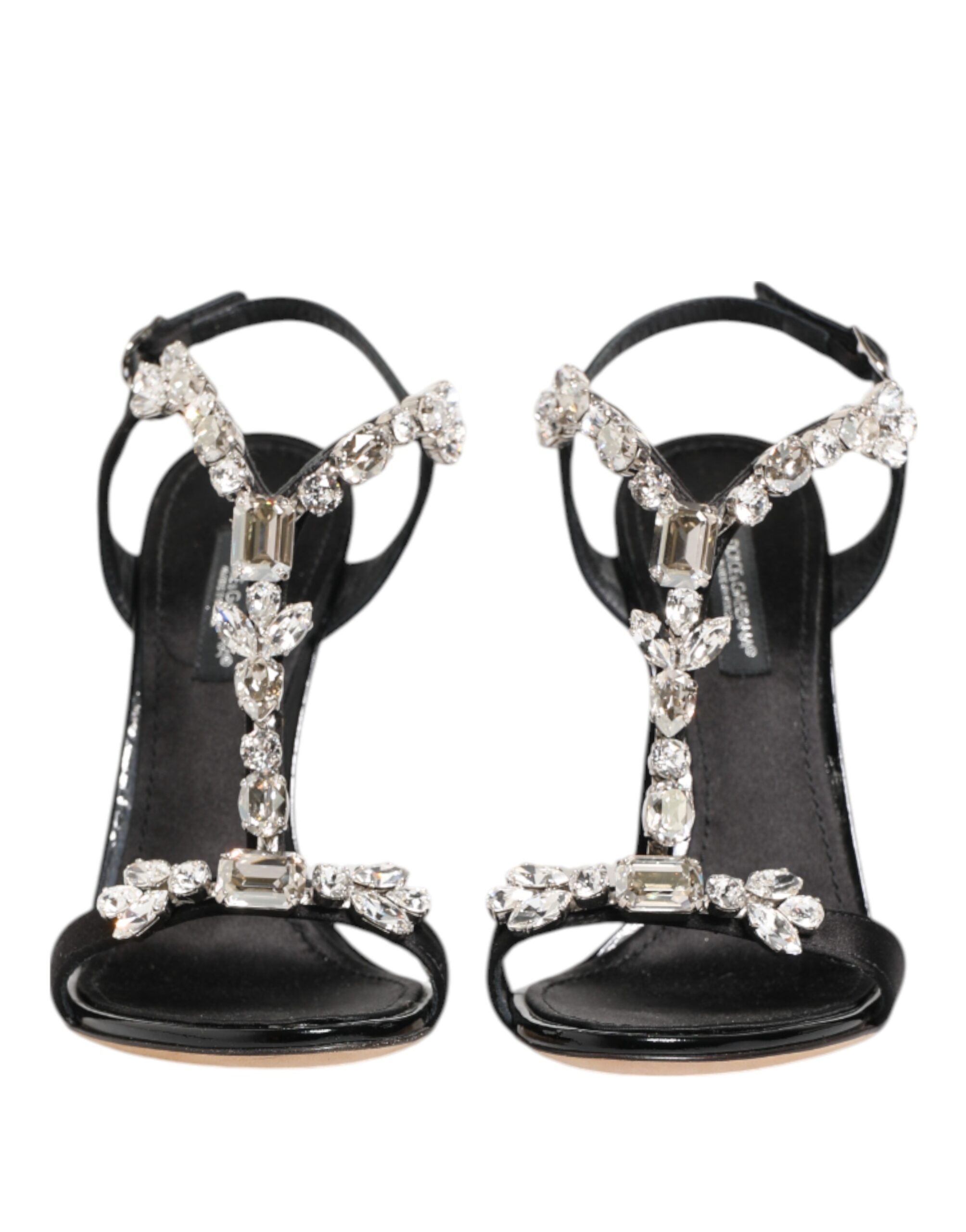 Dolce & Gabbana Black Keira Crystals Heels Sandals Shoes - Image 2