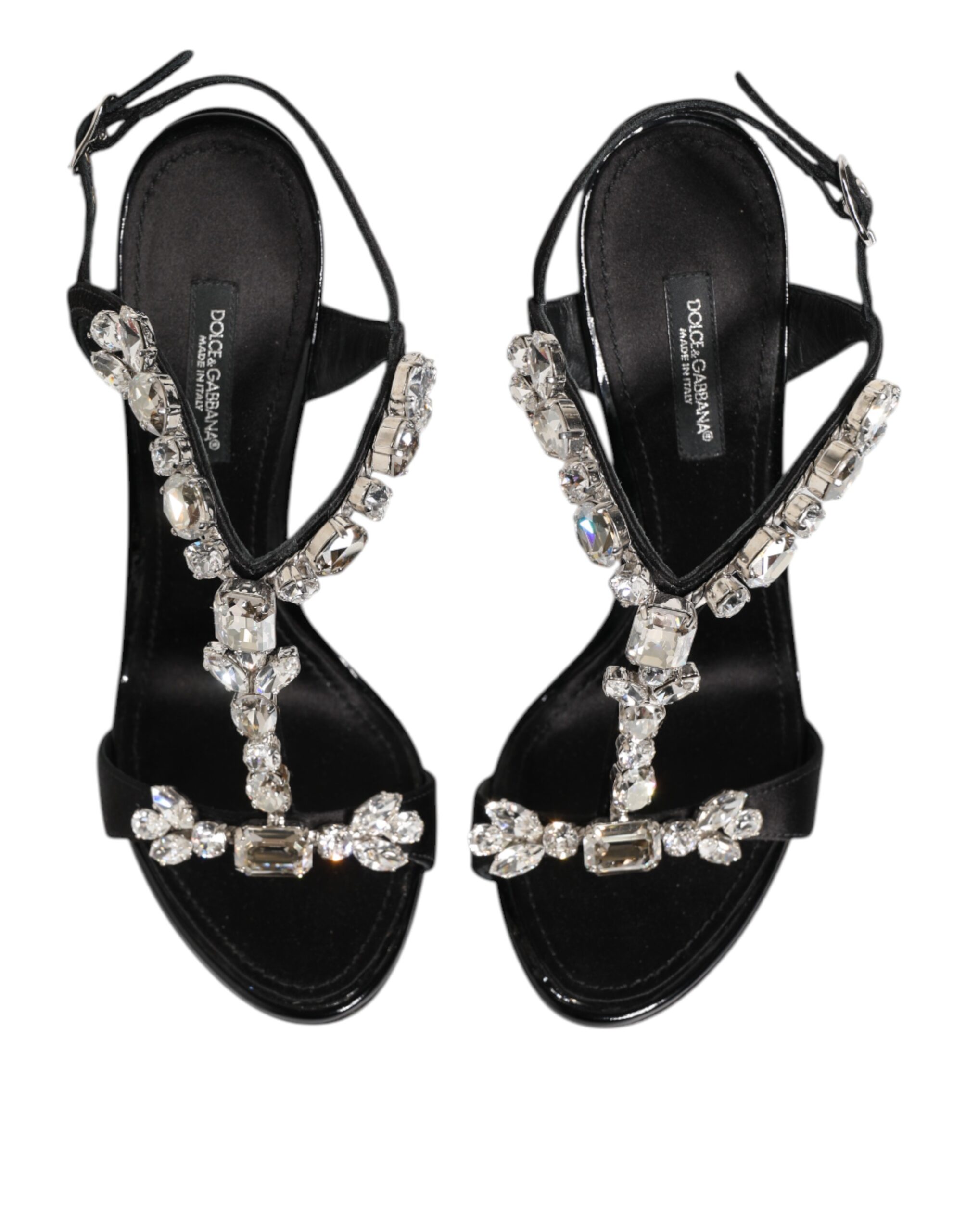Dolce & Gabbana Black Keira Crystals Heels Sandals Shoes - Image 3