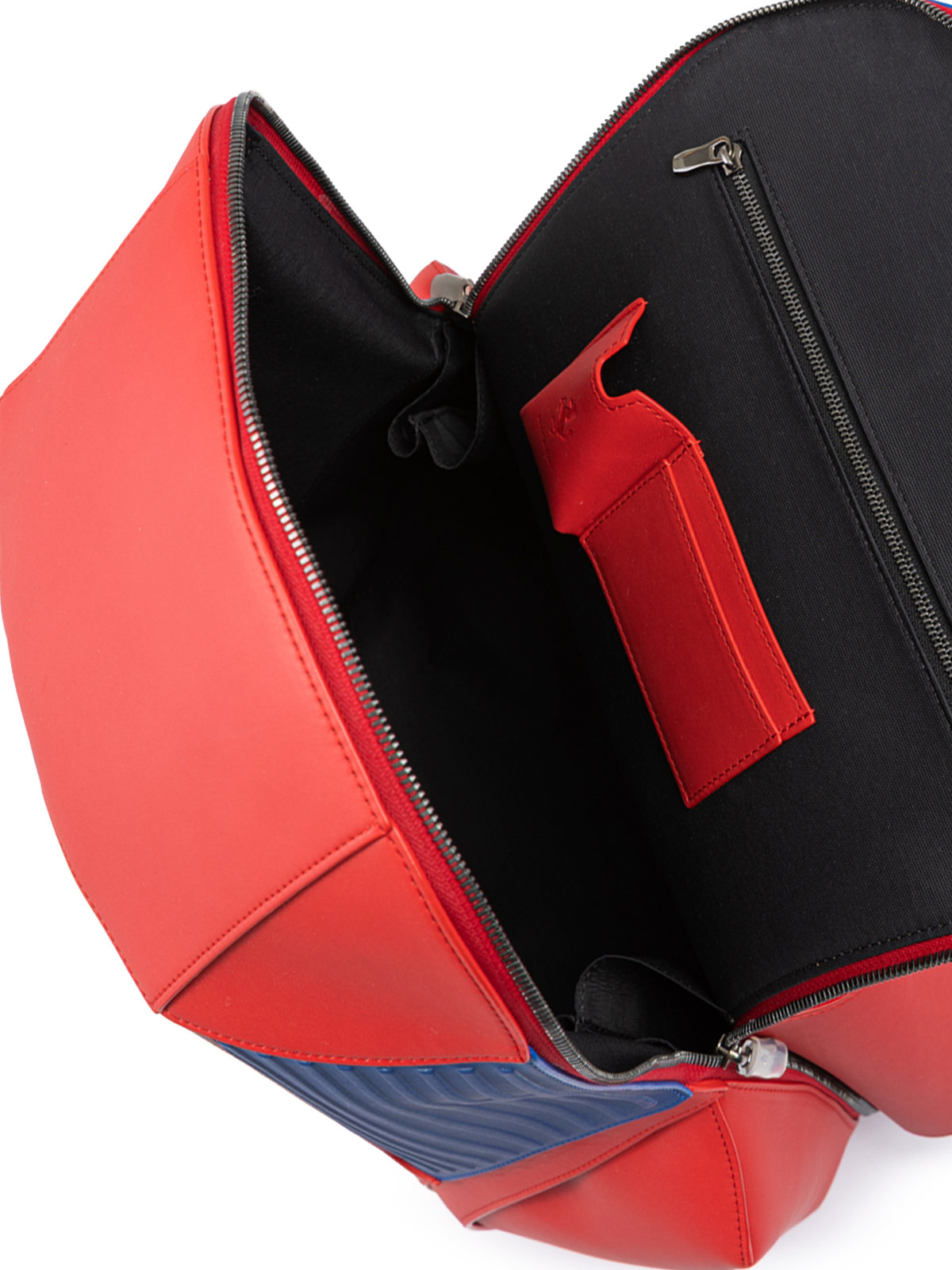 Ferrari Red Leather Technical Backpack - Image 5