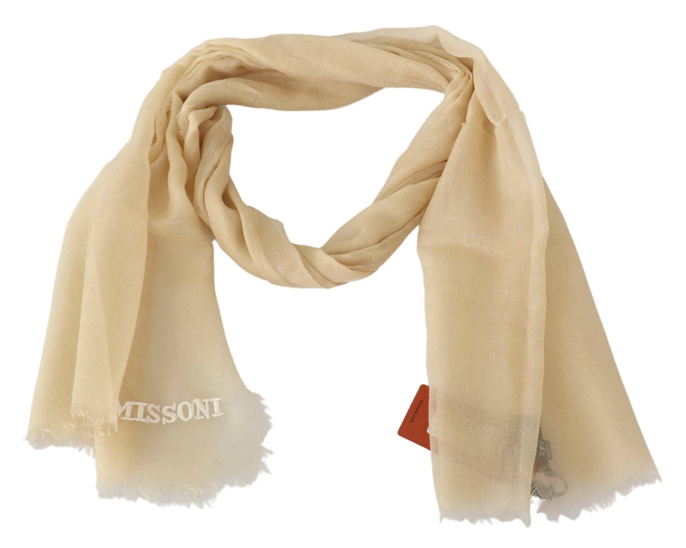 Missoni Beige Cashmere Unisex Neck Scarf - Image 3