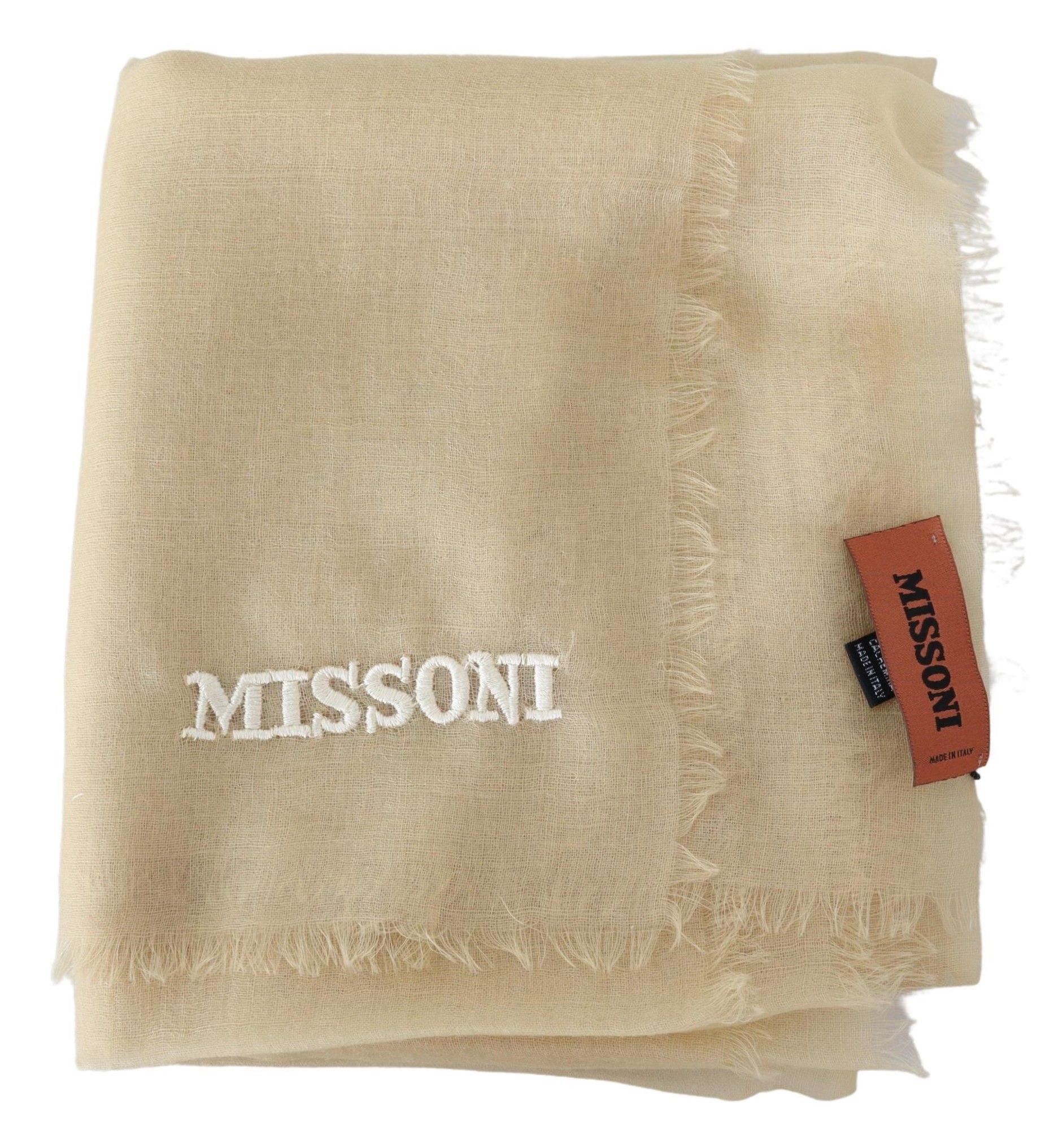 Missoni Beige Cashmere Unisex Neck Scarf - Image 4