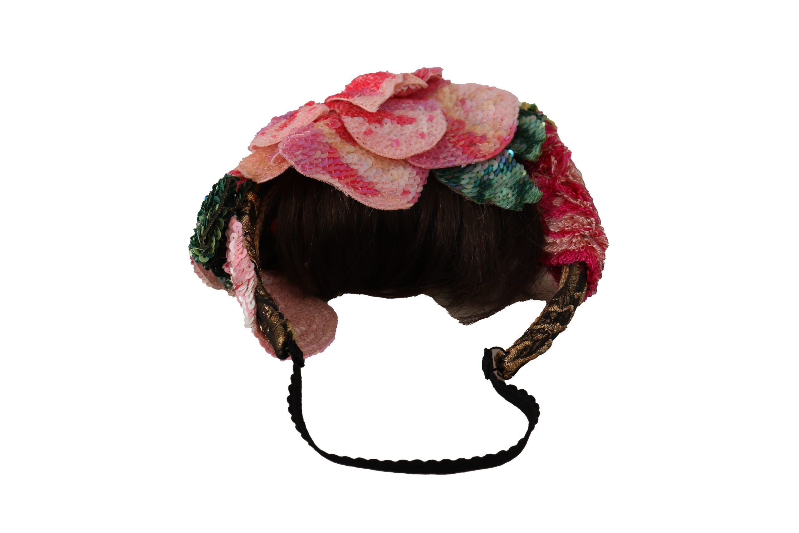 Dolce & Gabbana Multicolor Sequined Lurex Black Hair Headband - Image 5