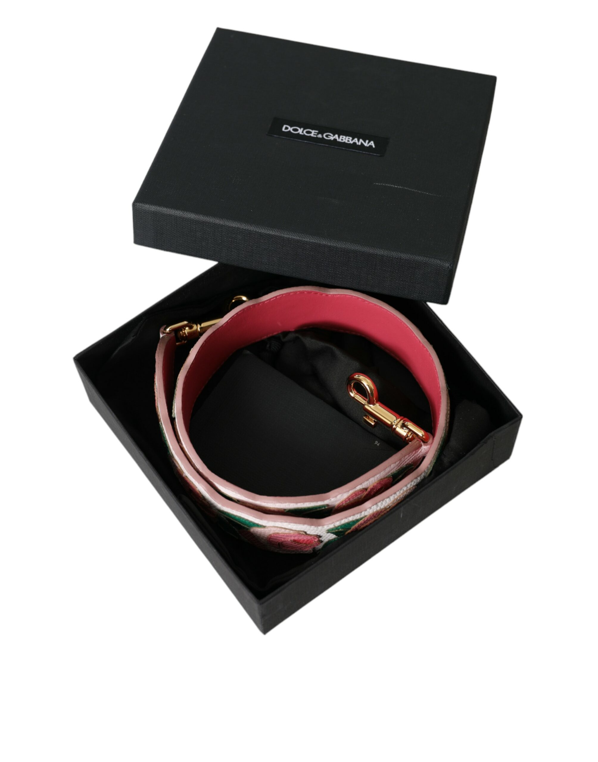 Dolce & Gabbana White Floral Leather Accessory Shoulder Strap - Image 6