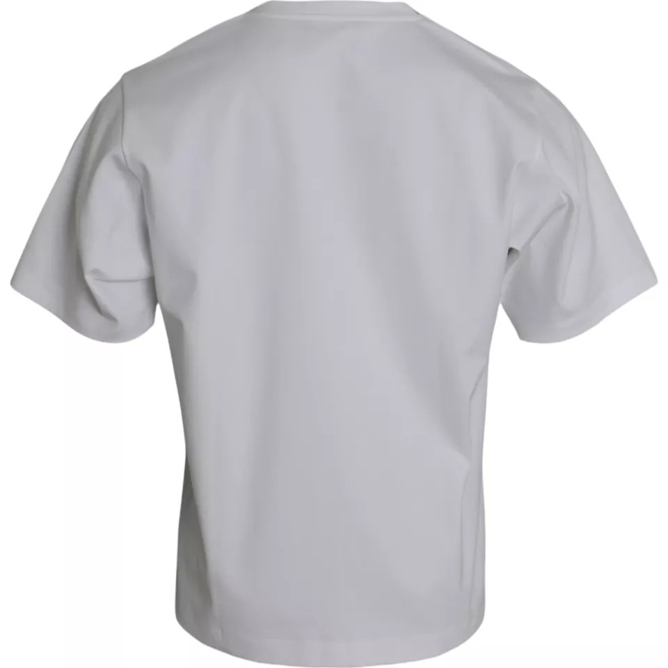 Dolce & Gabbana White Cotton Round Neck Short Sleeve T-shirt - Image 3