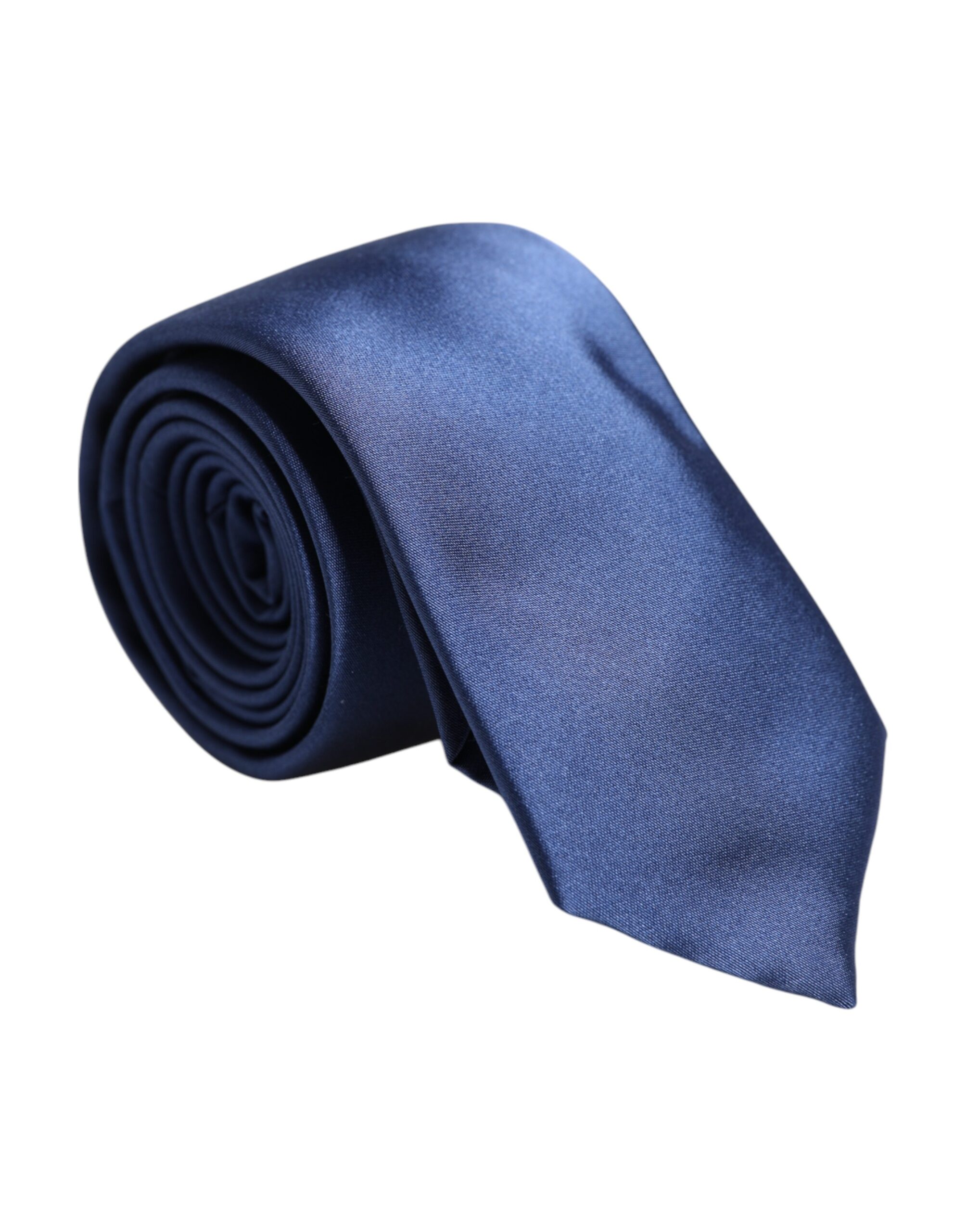 Dolce & Gabbana Blue Solid Silk Adjustable Necktie Tie - Image 2