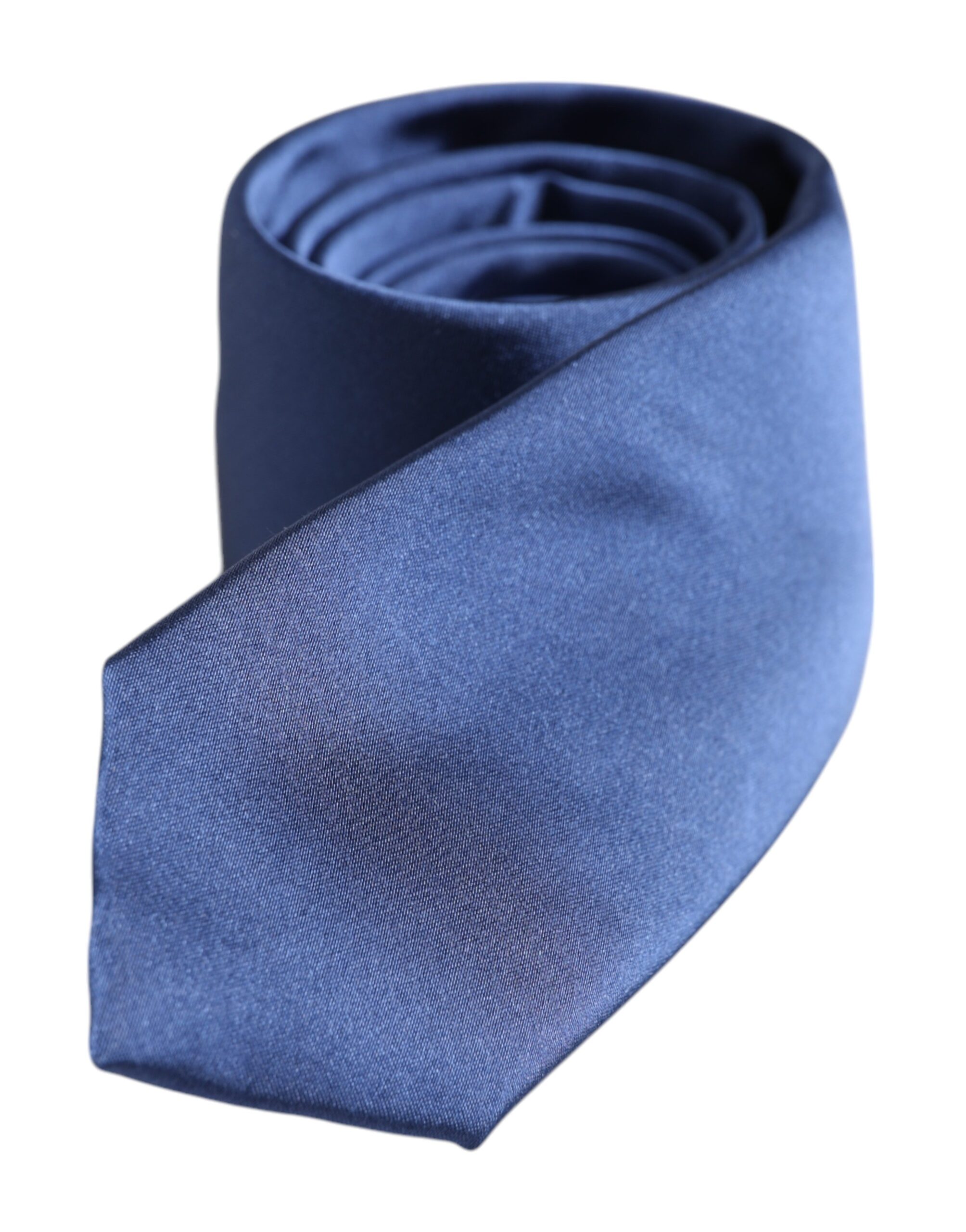 Dolce & Gabbana Blue Solid Silk Adjustable Necktie Tie - Image 3