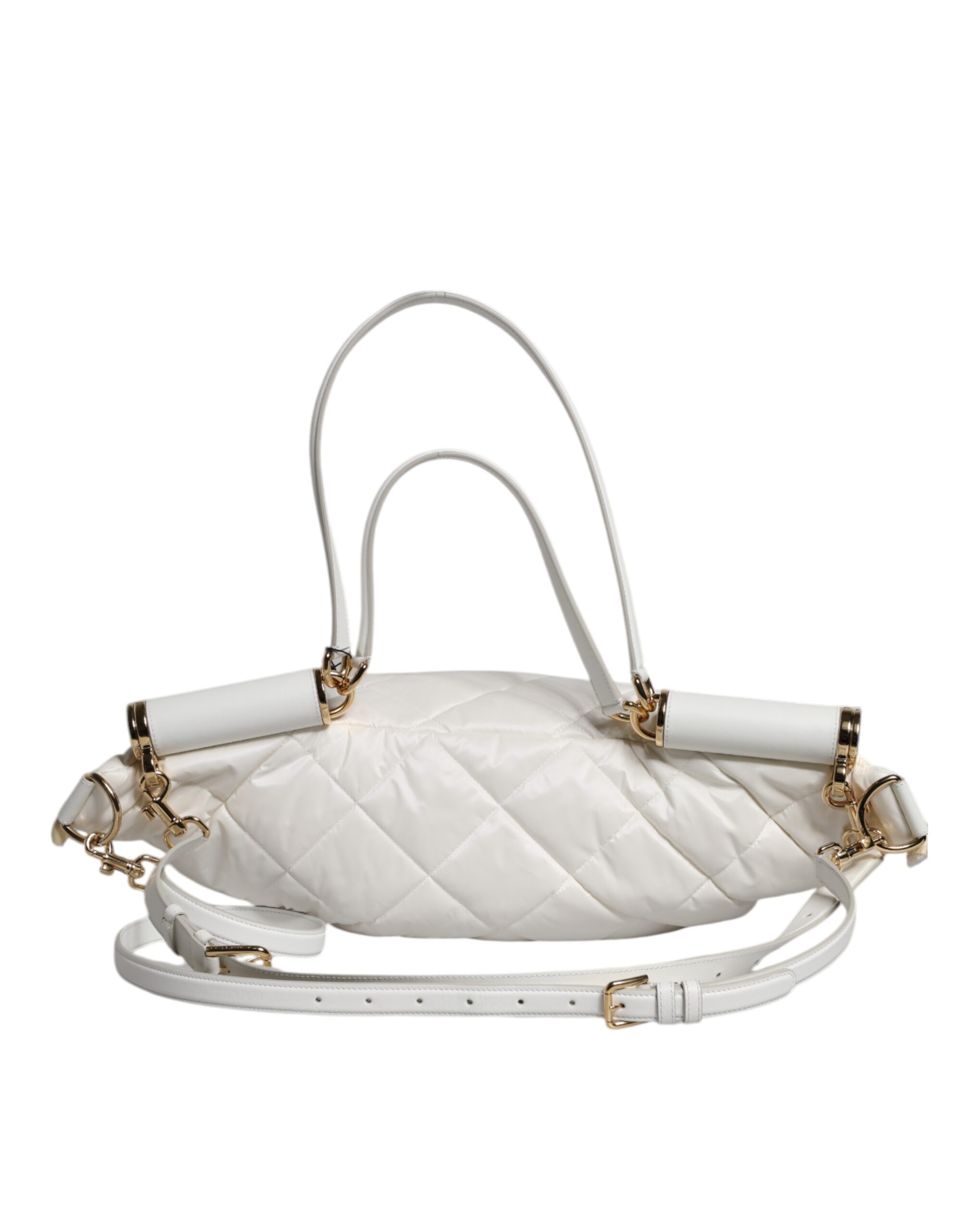 Dolce & Gabbana White Quilted Logo Plaque Belt Waist Fanny Pack Bag - Image 5
