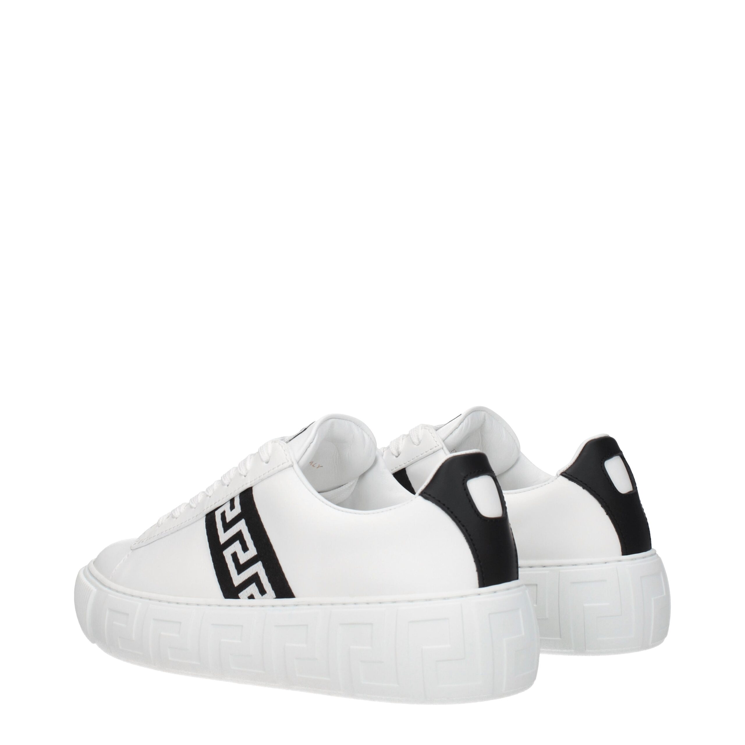 Versace White Leather Low Top Sneakers - Image 4