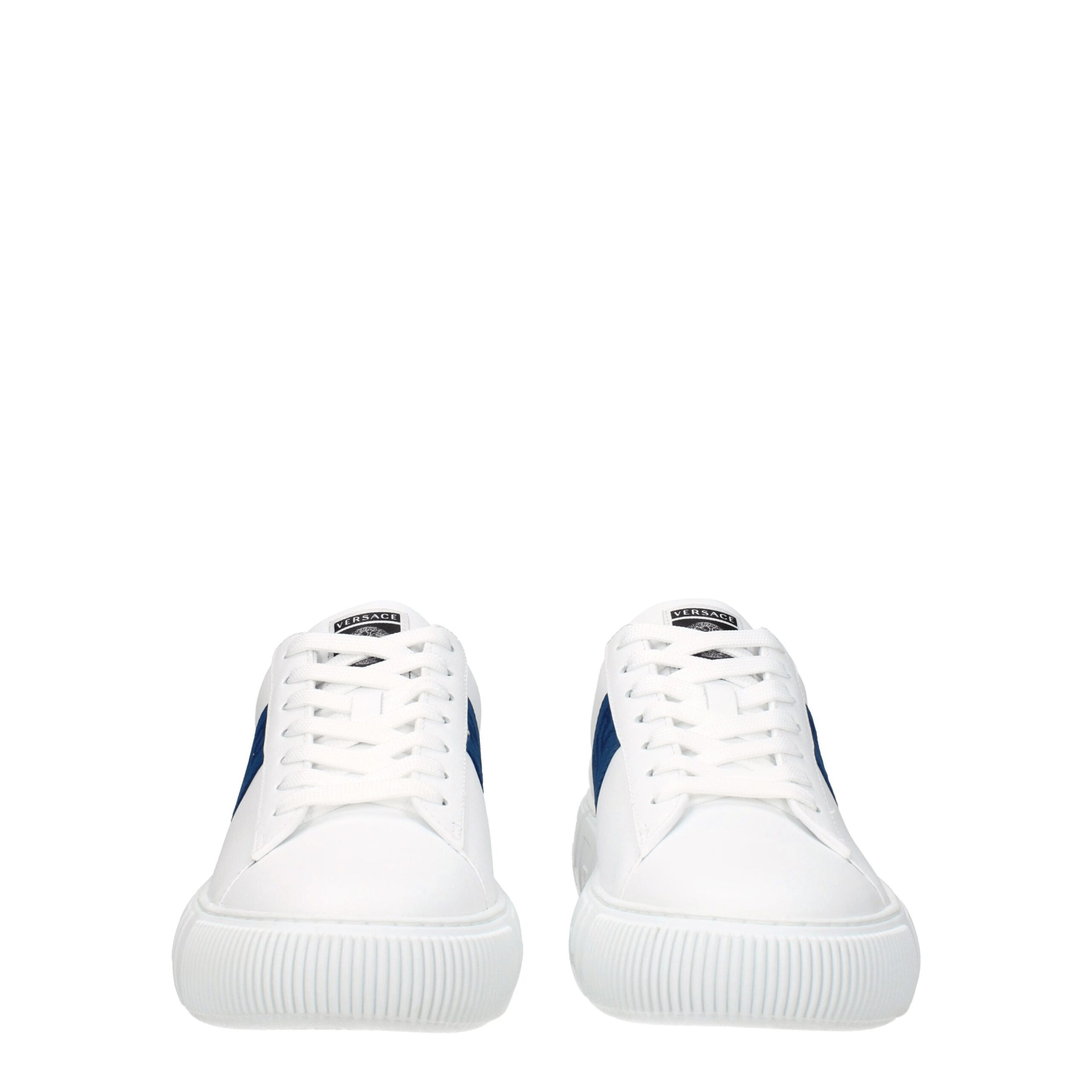 Versace White Leather Low Top Sneakers - Image 3