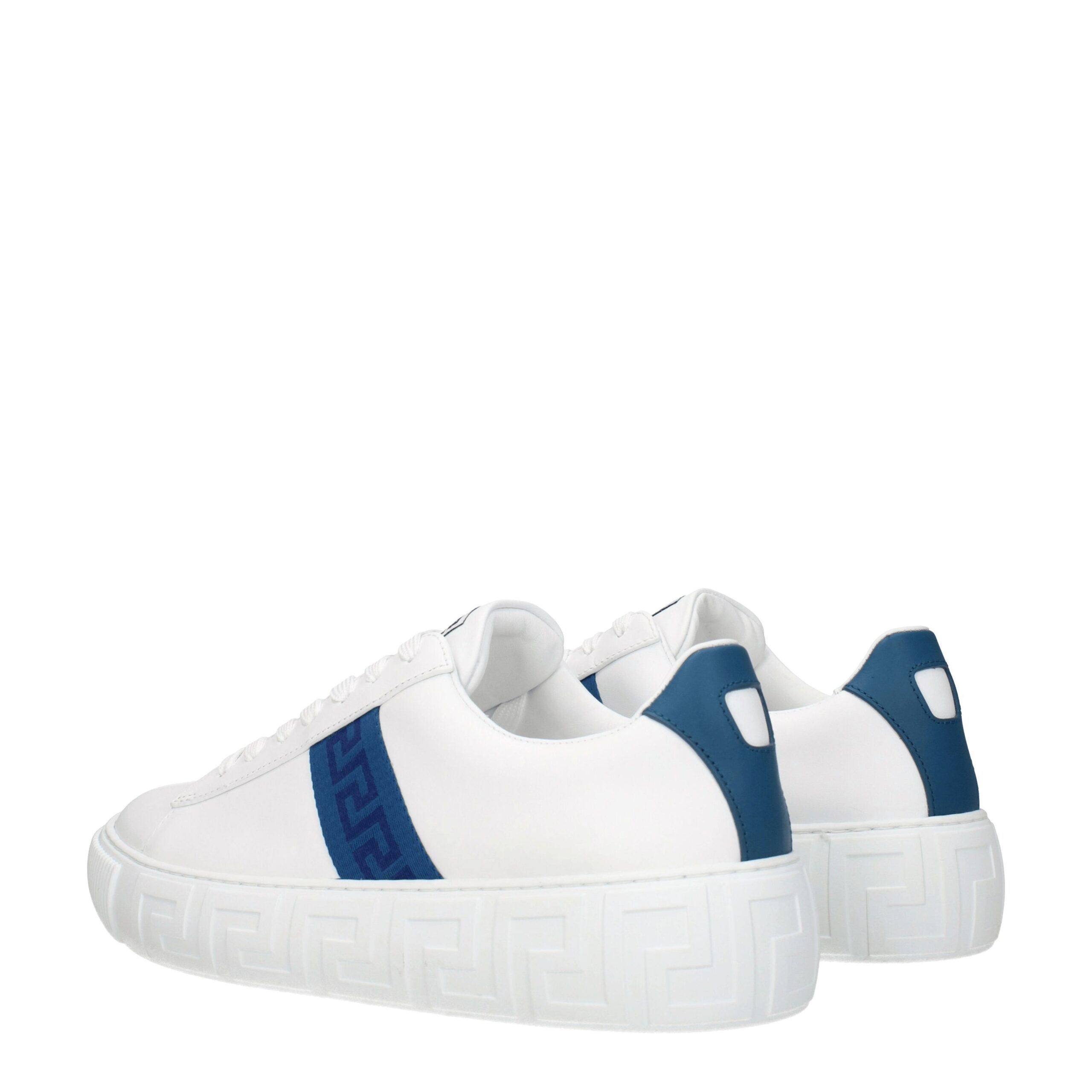 Versace White Leather Low Top Sneakers - Image 4