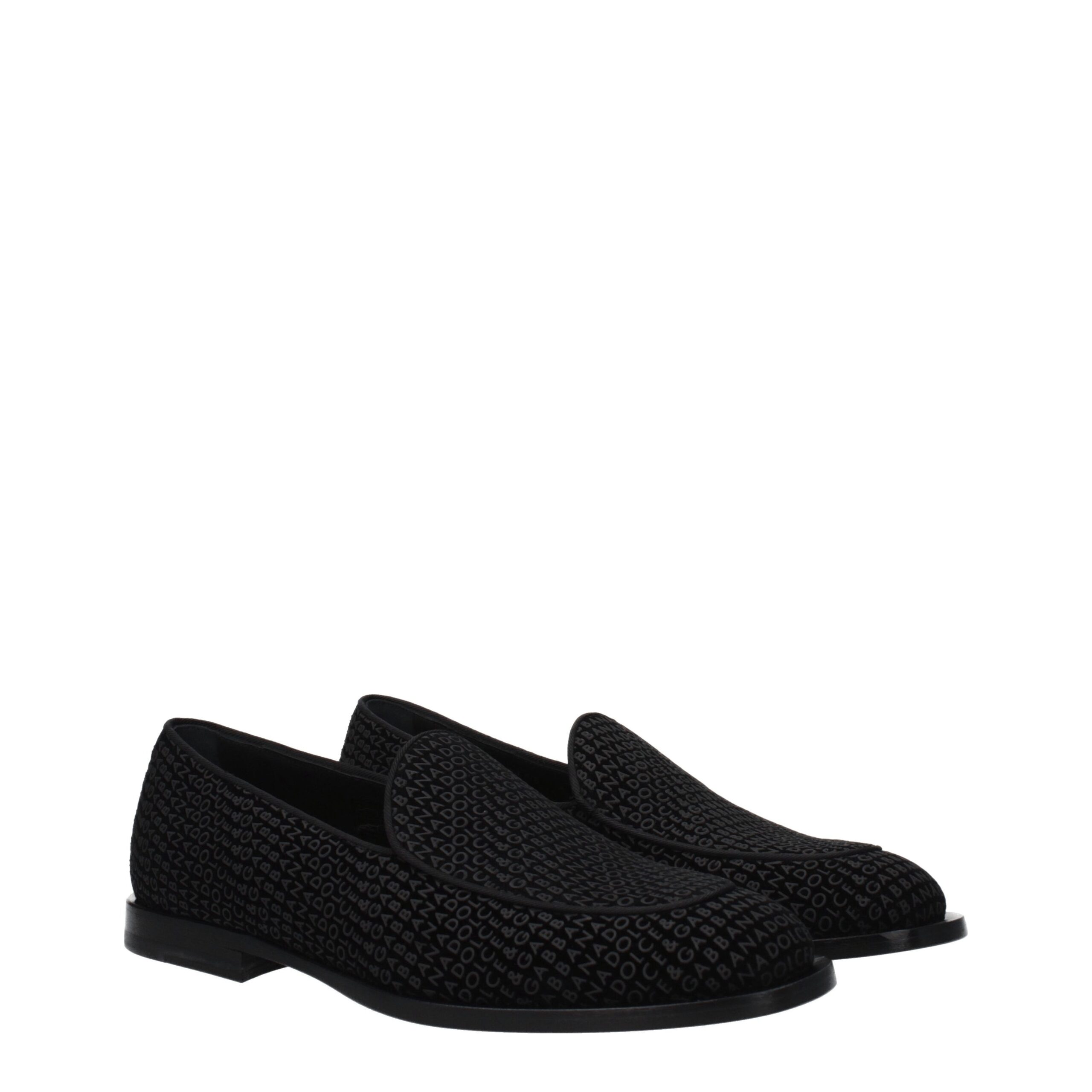 Dolce & Gabbana Black Velvet Slip-On Loafers - Image 2