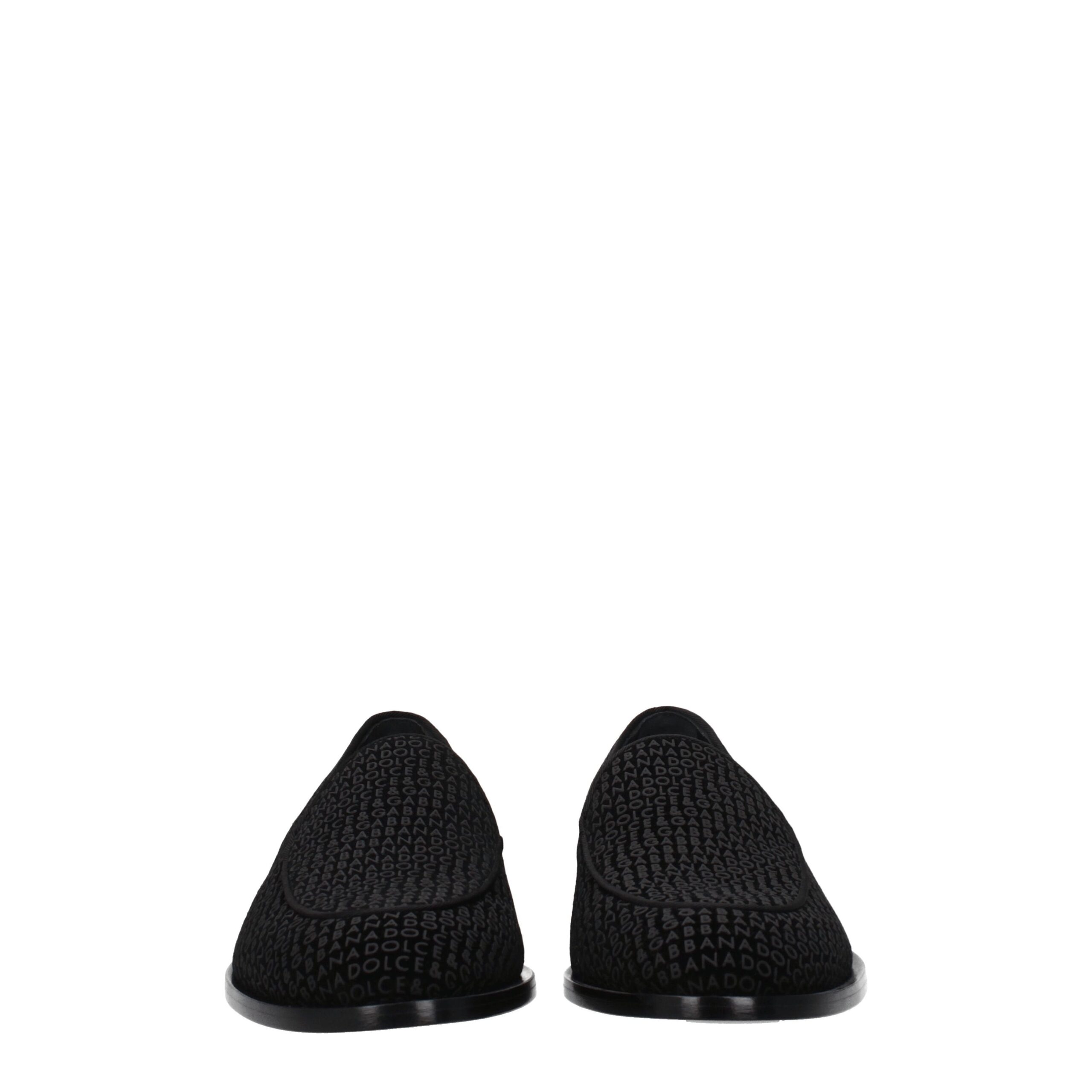 Dolce & Gabbana Black Velvet Slip-On Loafers - Image 3