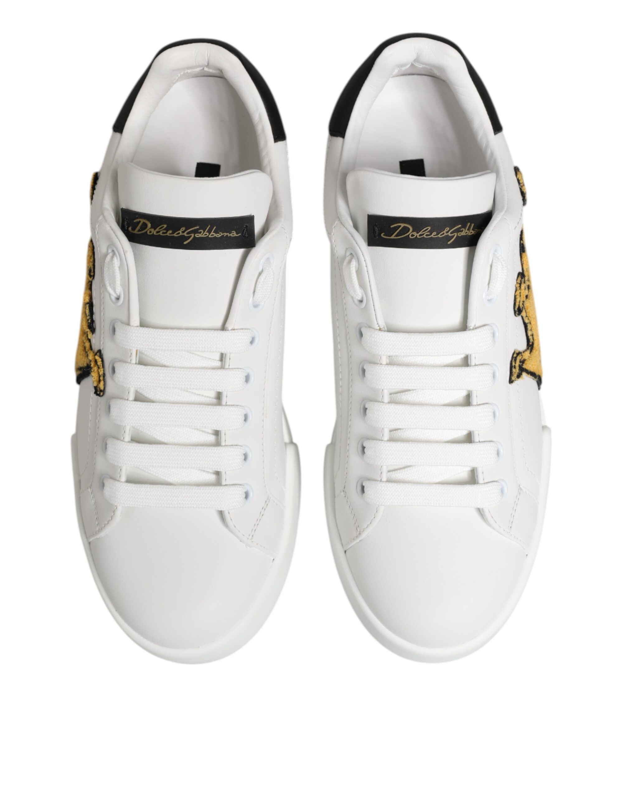 Dolce & Gabbana White Crown Patch Portofino Men Sneakers Shoes - Image 3