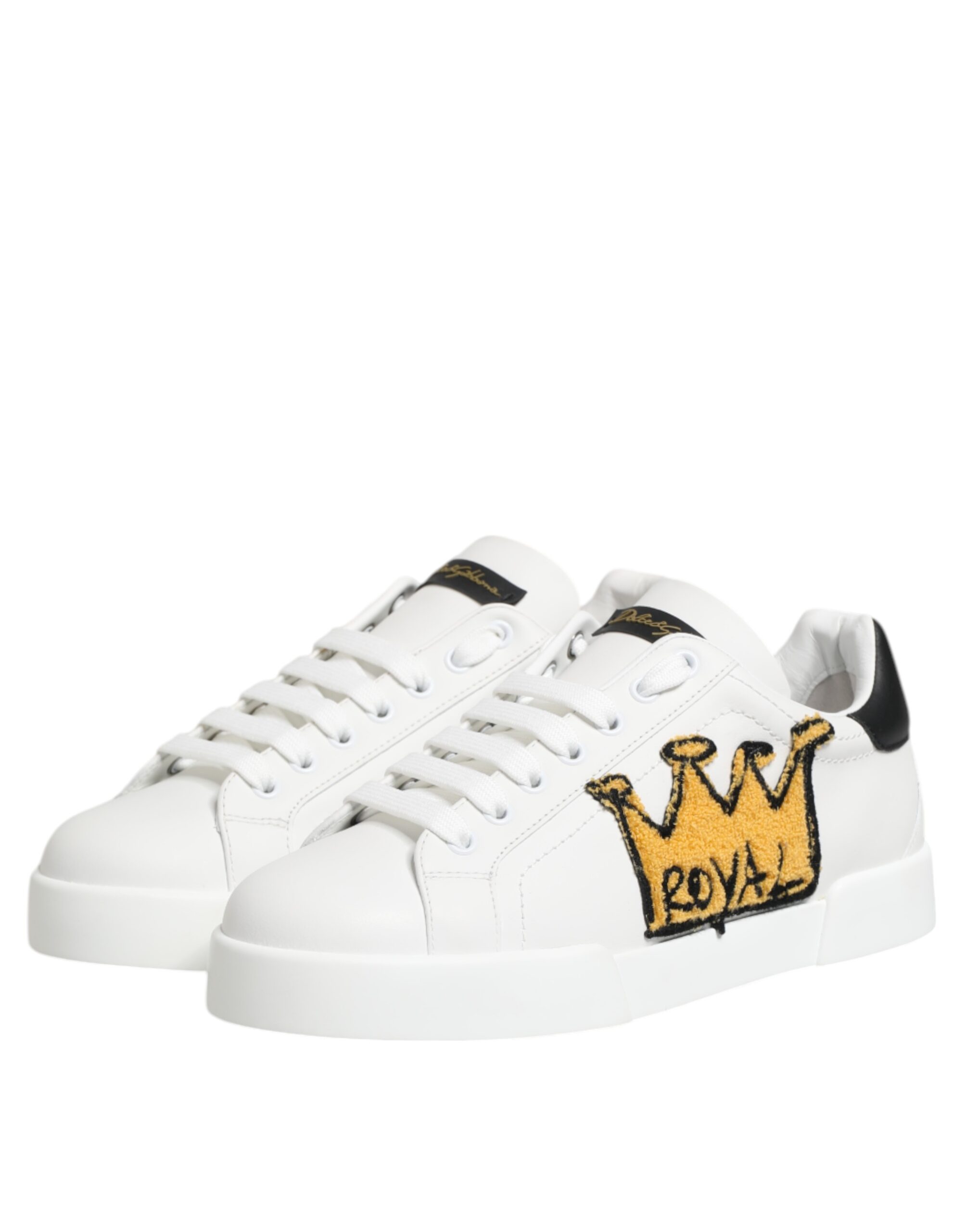 Dolce & Gabbana White Crown Patch Portofino Men Sneakers Shoes - Image 4