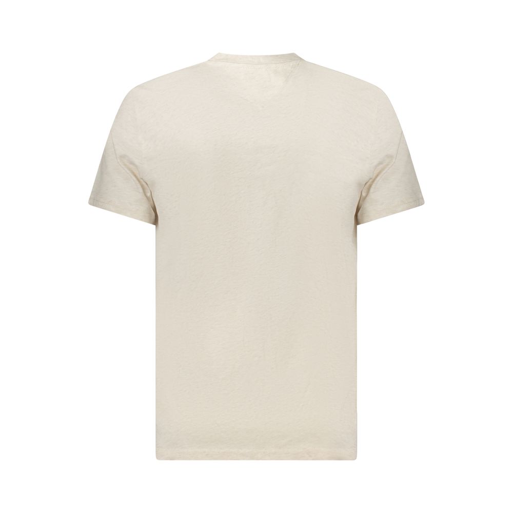 Tommy Hilfiger Beige Cotton Men T-Shirt - Image 2
