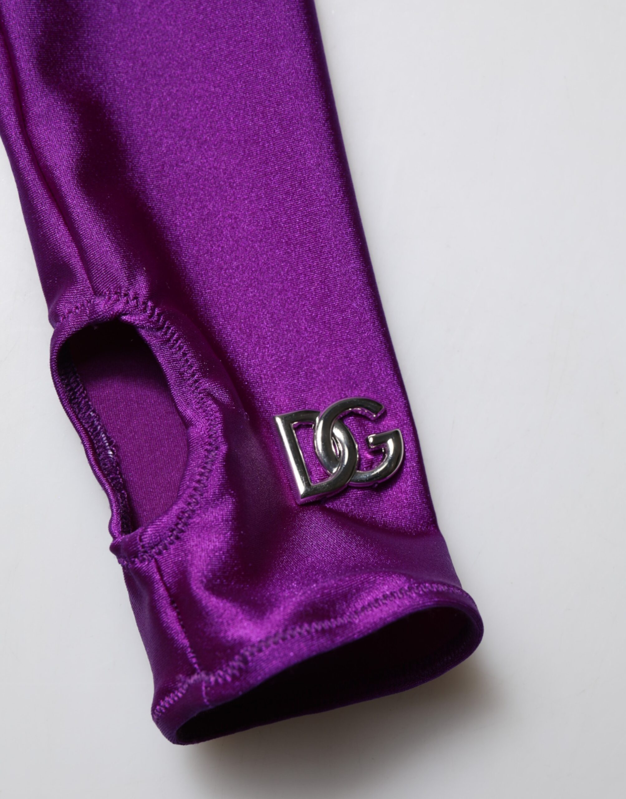 Dolce & Gabbana Purple Nylon Turtleneck Bodycon Jumpsuit Dress - Image 8