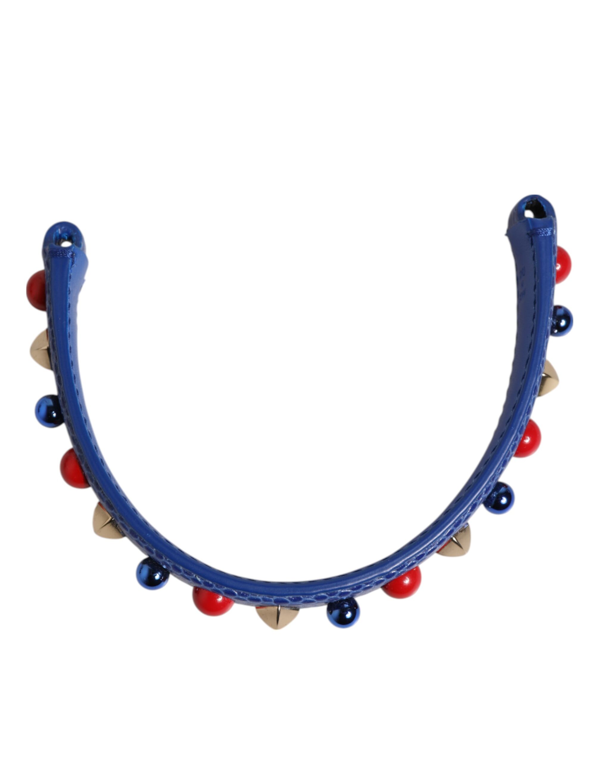 Dolce & Gabbana Blue Embellished Leather Bag Handle Women Shoulder Strap - Image 3