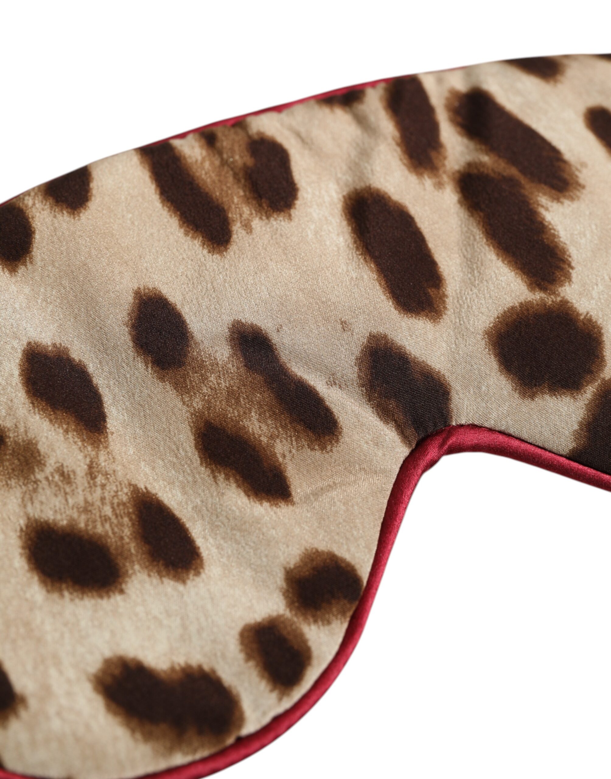 Dolce & Gabbana Brown Leopard Print Silk Women Accessory Sleep Eye Mask - Image 4