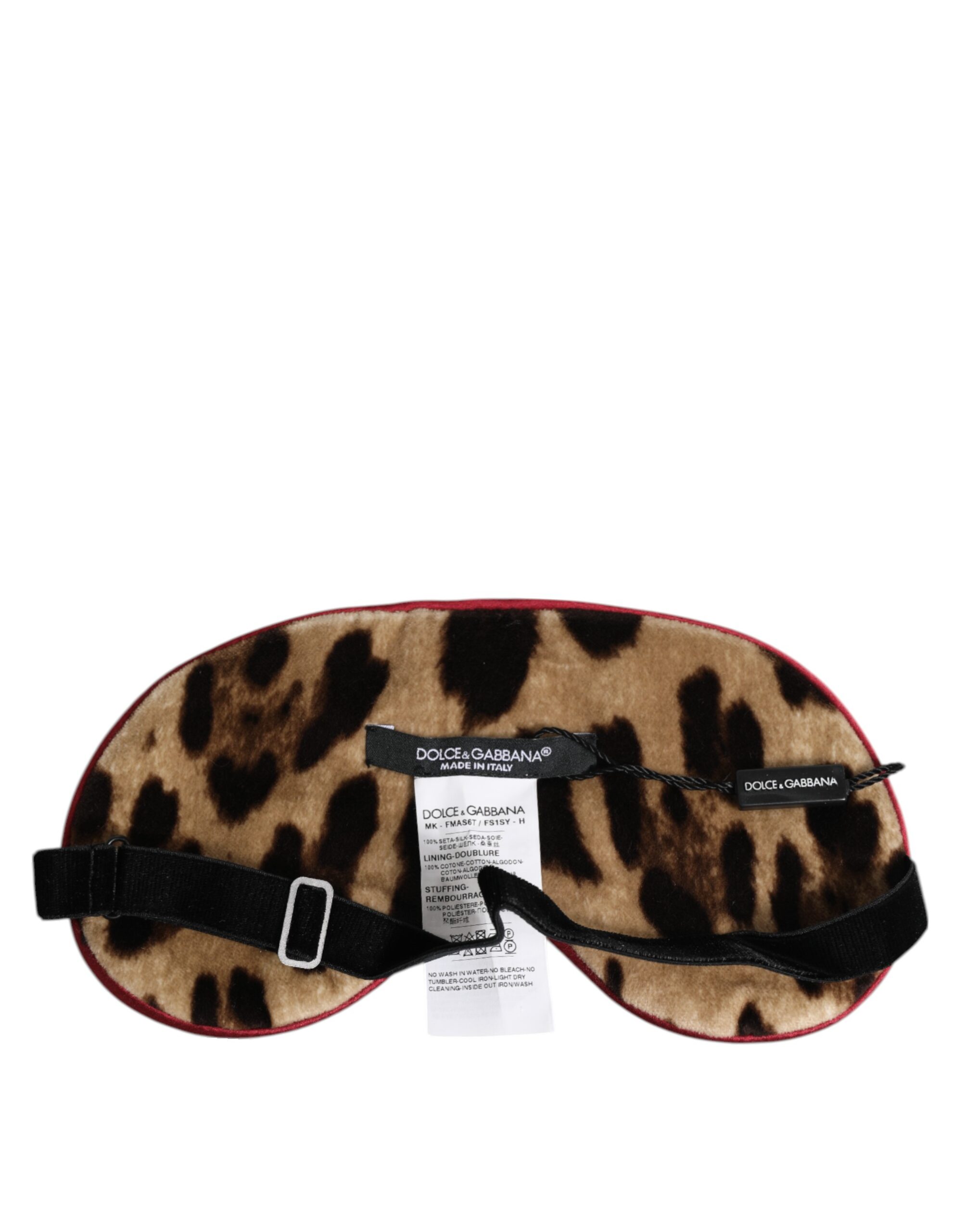 Dolce & Gabbana Brown Leopard Print Silk Women Accessory Sleep Eye Mask - Image 5