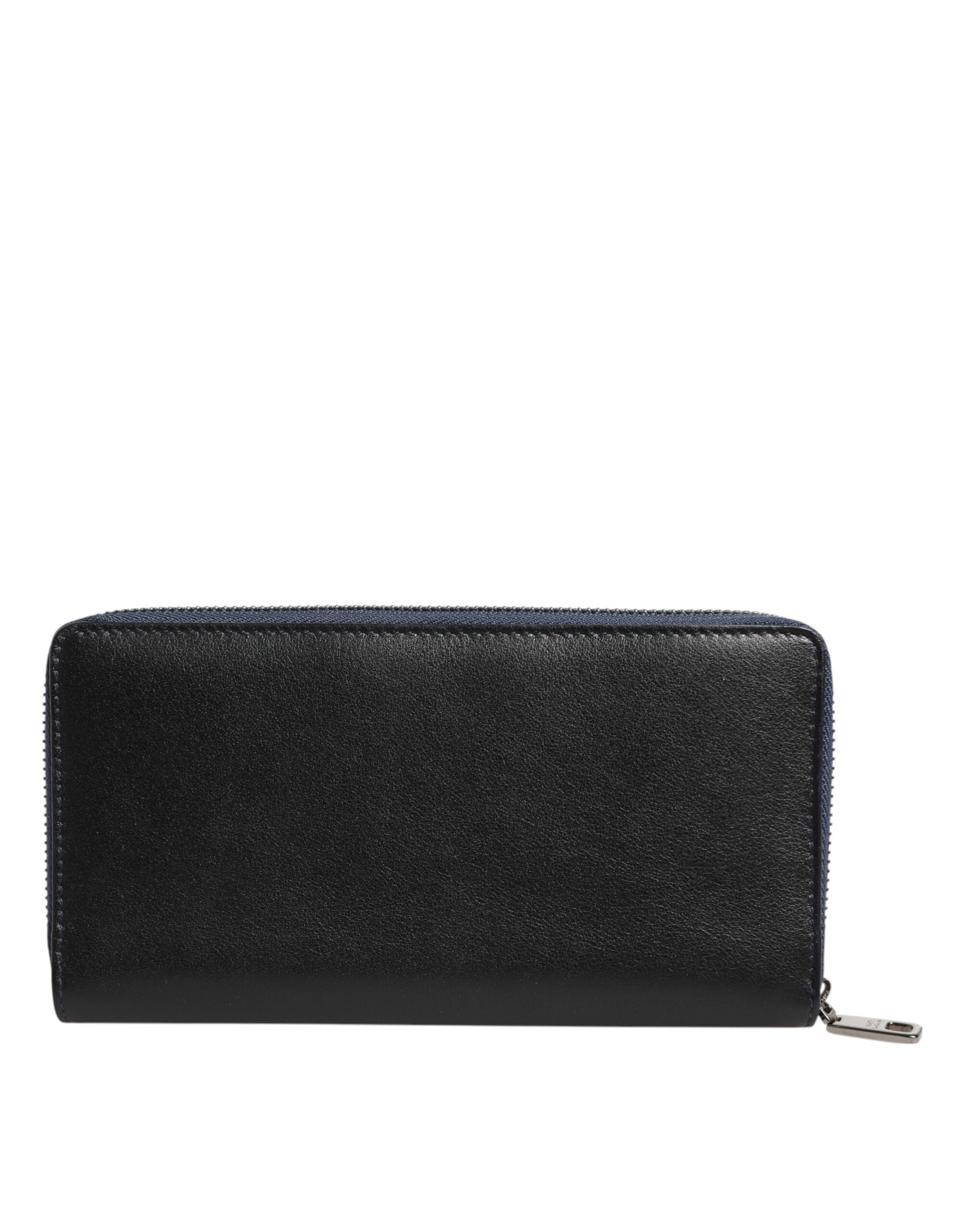 Dolce & Gabbana Black Blue Exotic Leather Men Continental Clutch Wallet - Image 4
