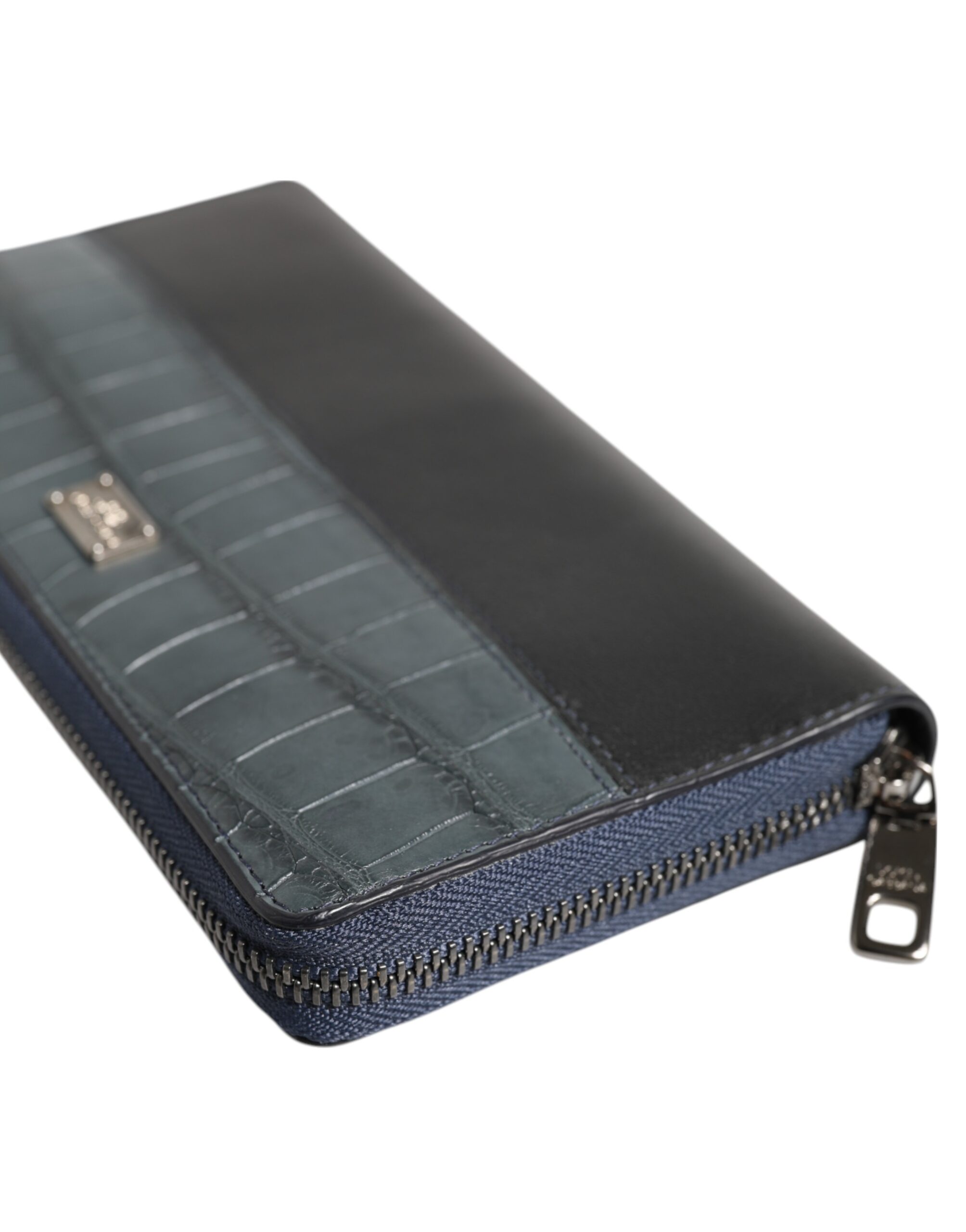 Dolce & Gabbana Black Blue Exotic Leather Men Continental Clutch Wallet - Image 5