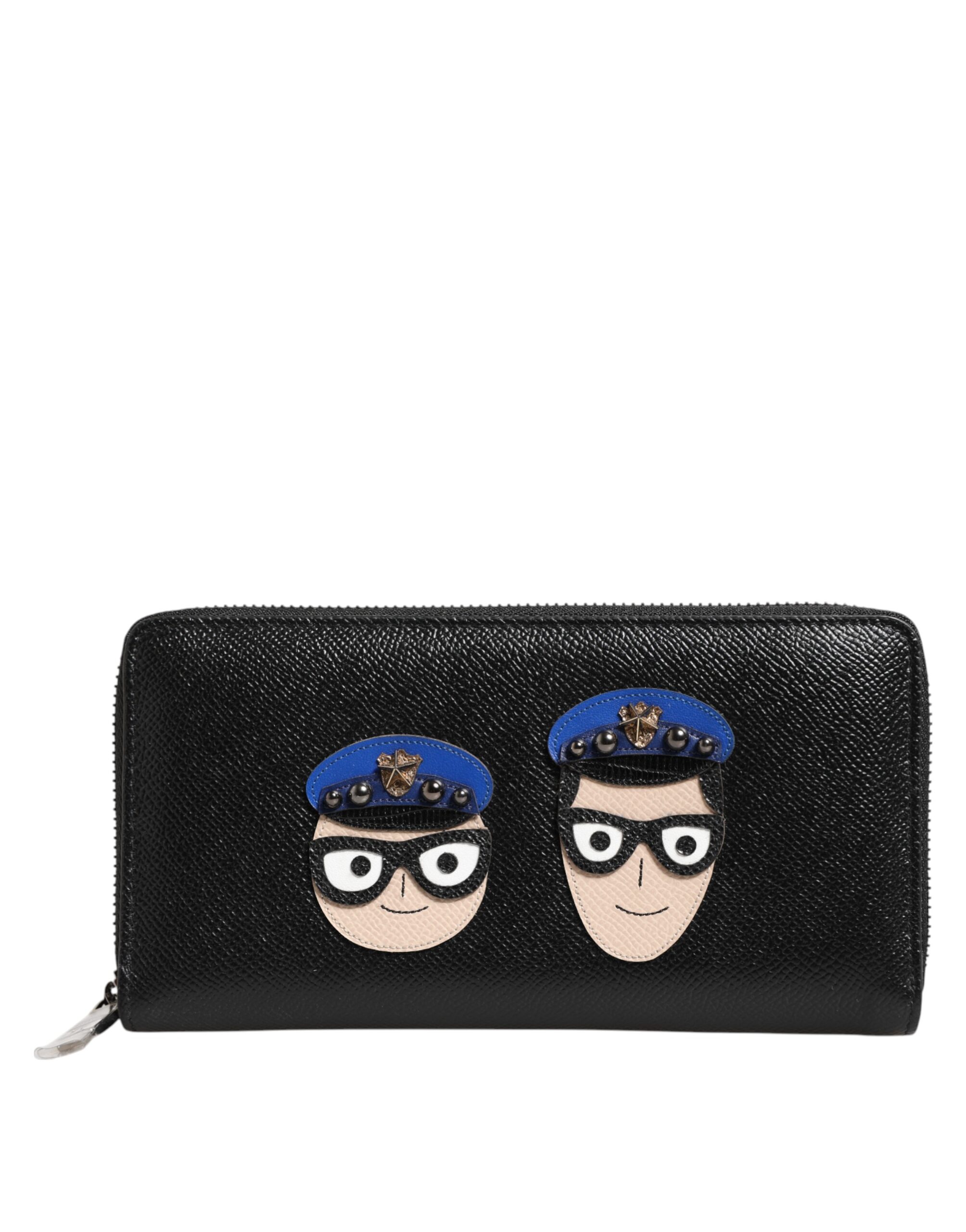 Dolce & Gabbana Black Leather #DGFAMILY Zipper Continental Mens Wallet - Image 2