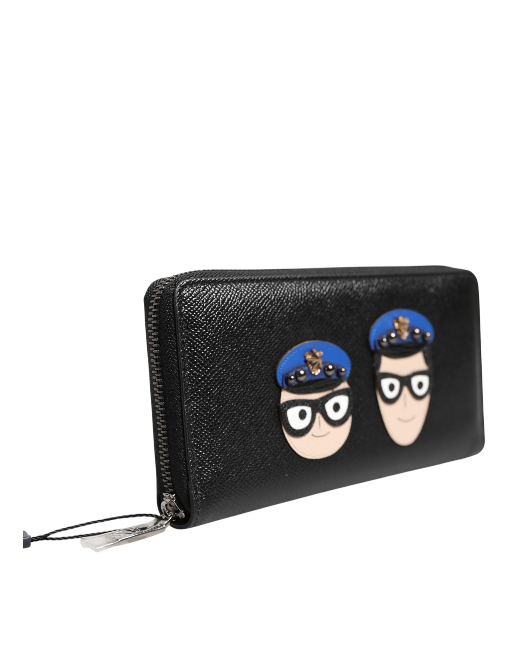 Dolce & Gabbana Black Leather #DGFAMILY Zipper Continental Mens Wallet - Image 3