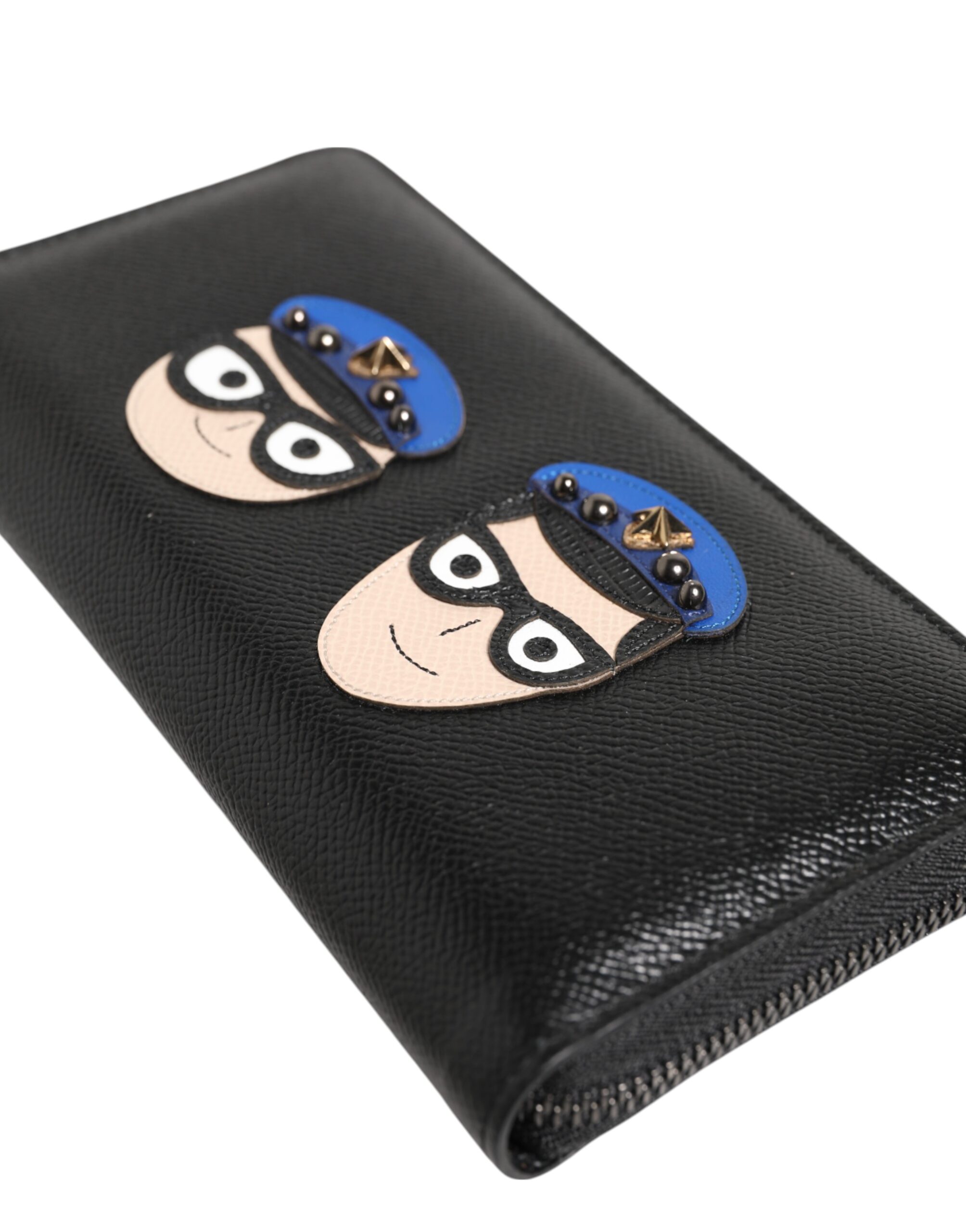 Dolce & Gabbana Black Leather #DGFAMILY Zipper Continental Mens Wallet - Image 5