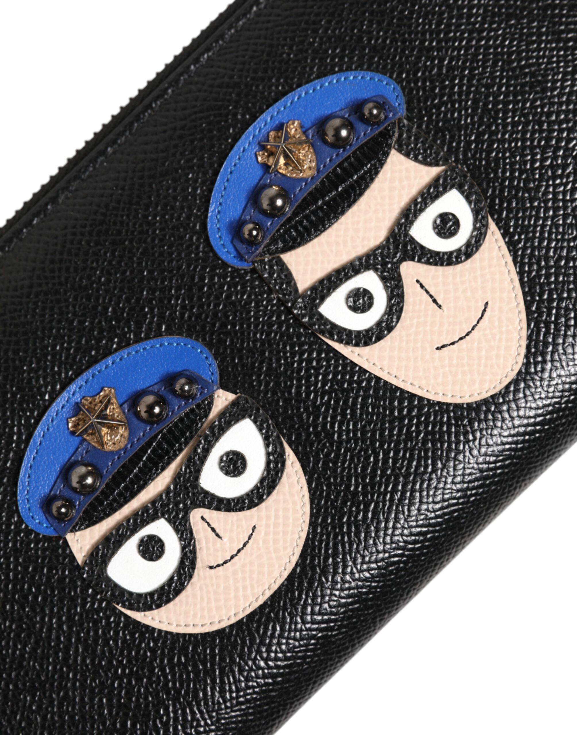 Dolce & Gabbana Black Leather #DGFAMILY Zipper Continental Mens Wallet - Image 6