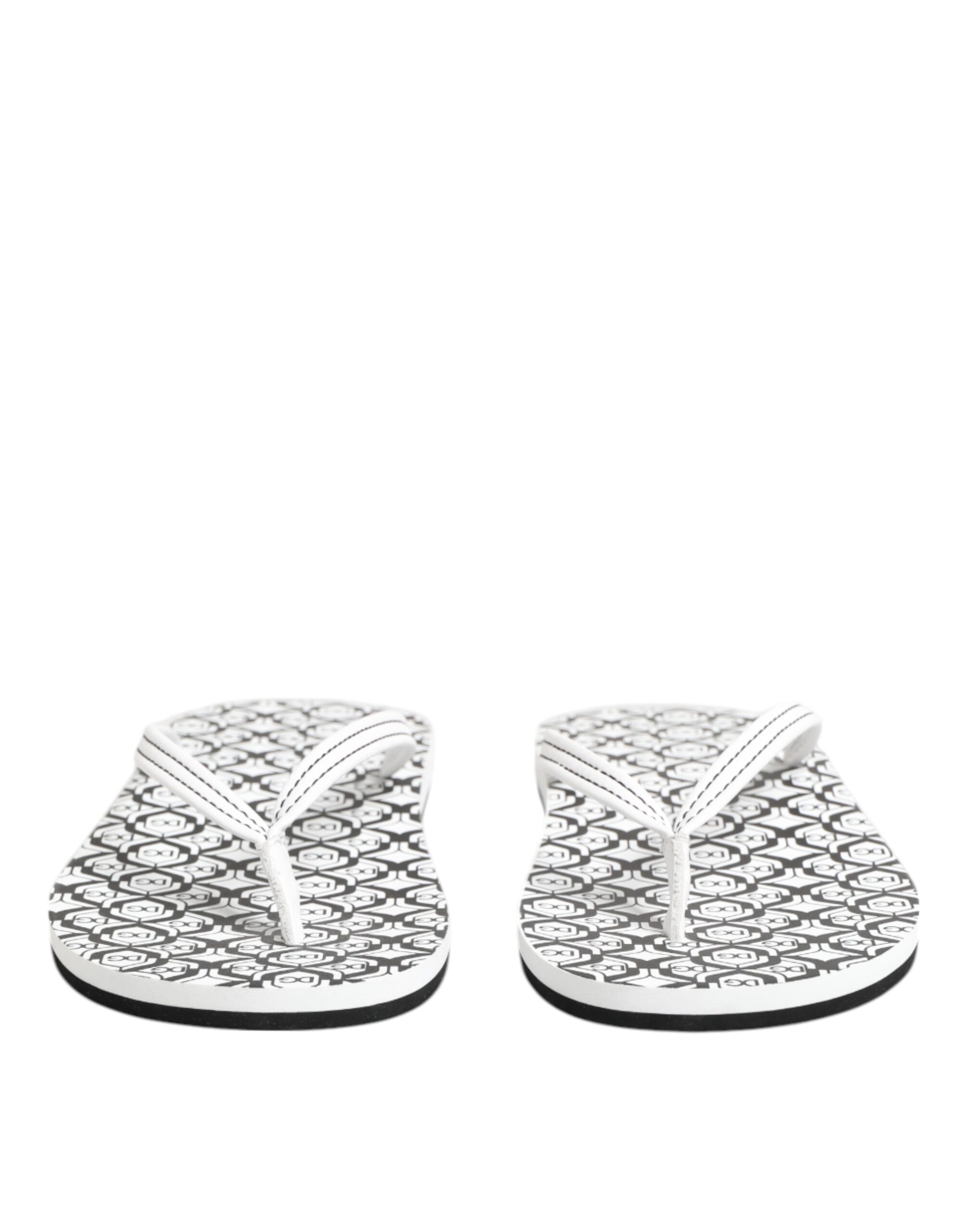 Dolce & Gabbana Black White Logo Beachwear Flats Slipper Shoes - Image 2