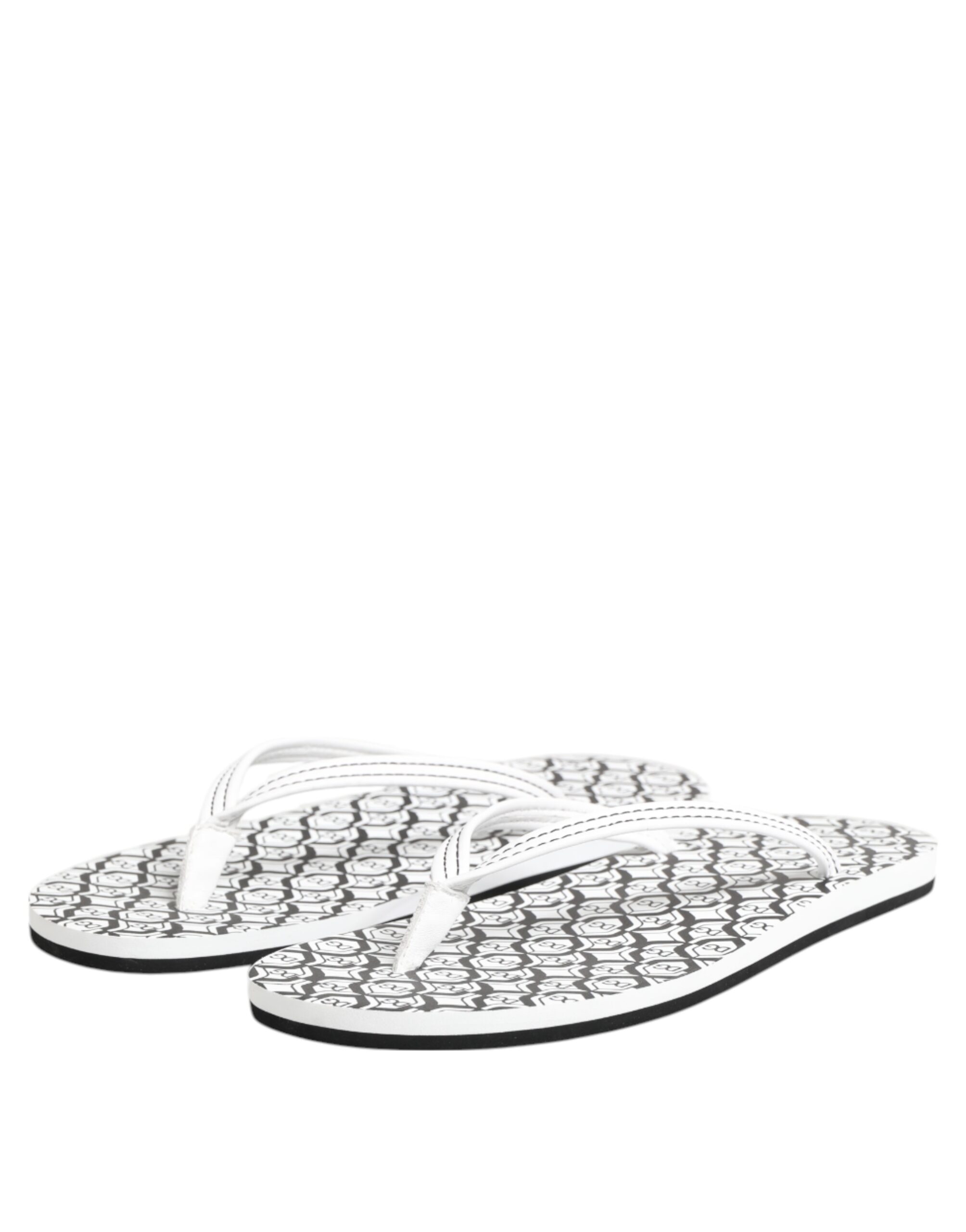 Dolce & Gabbana Black White Logo Beachwear Flats Slipper Shoes - Image 4