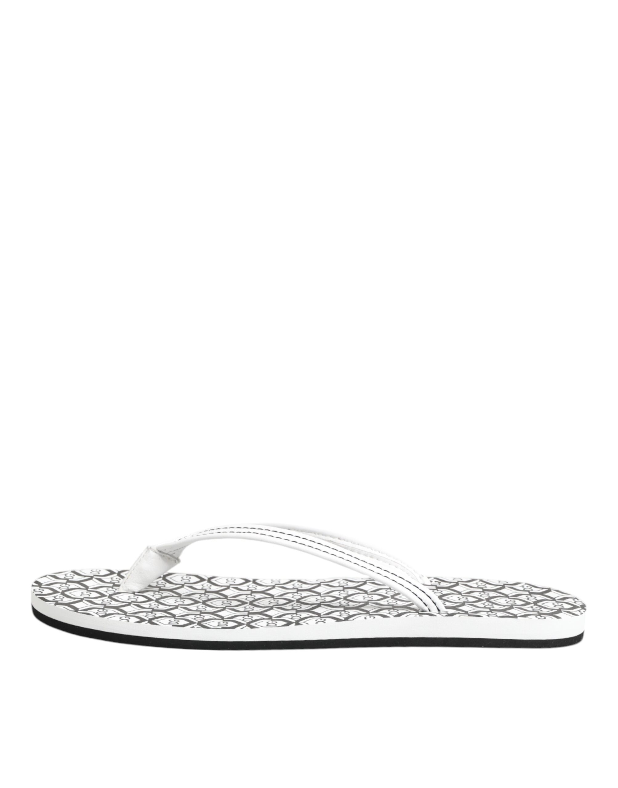 Dolce & Gabbana Black White Logo Beachwear Flats Slipper Shoes - Image 6
