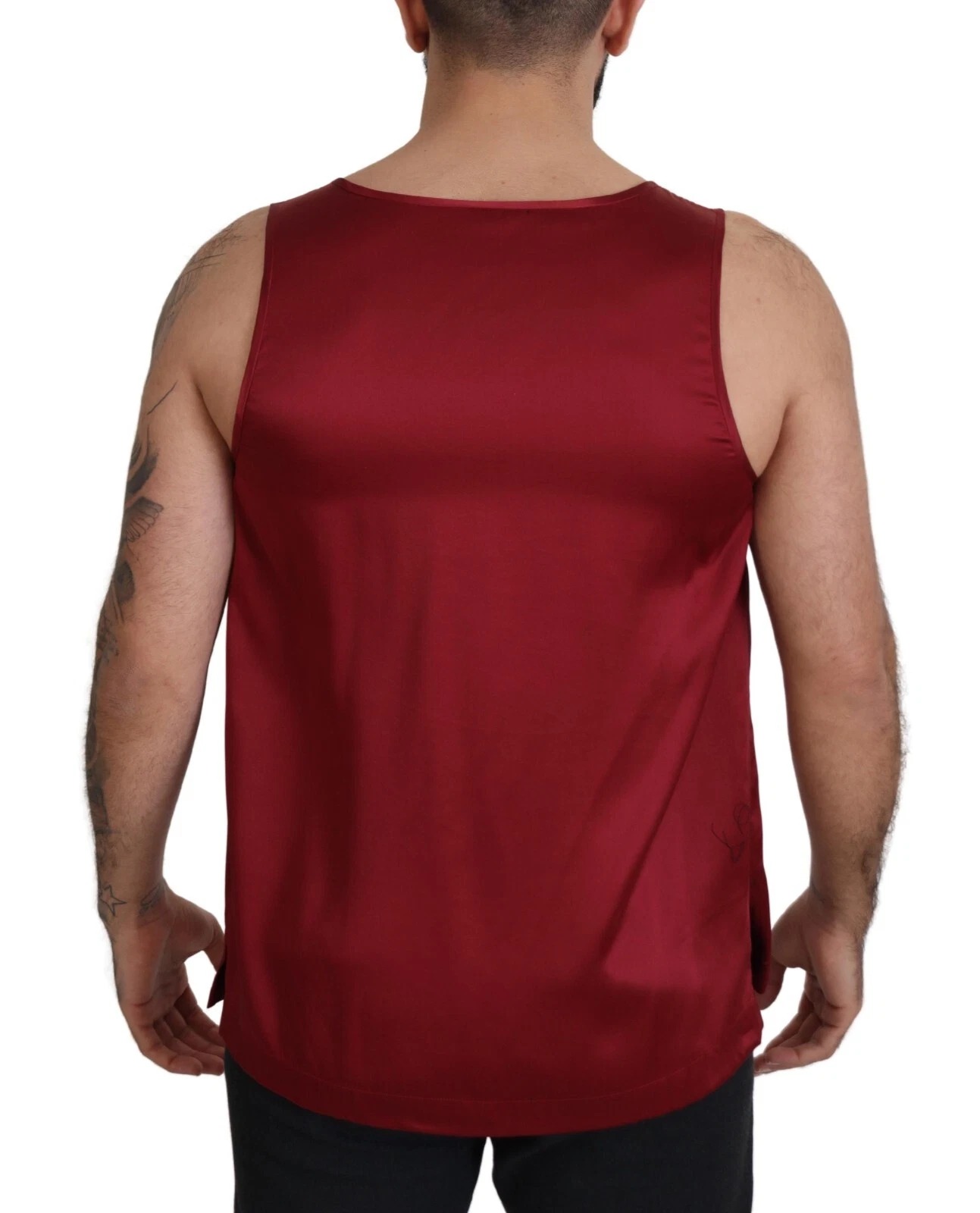 Dolce & Gabbana Red Round Neck Sleeveless Silk T-shirt - Image 2