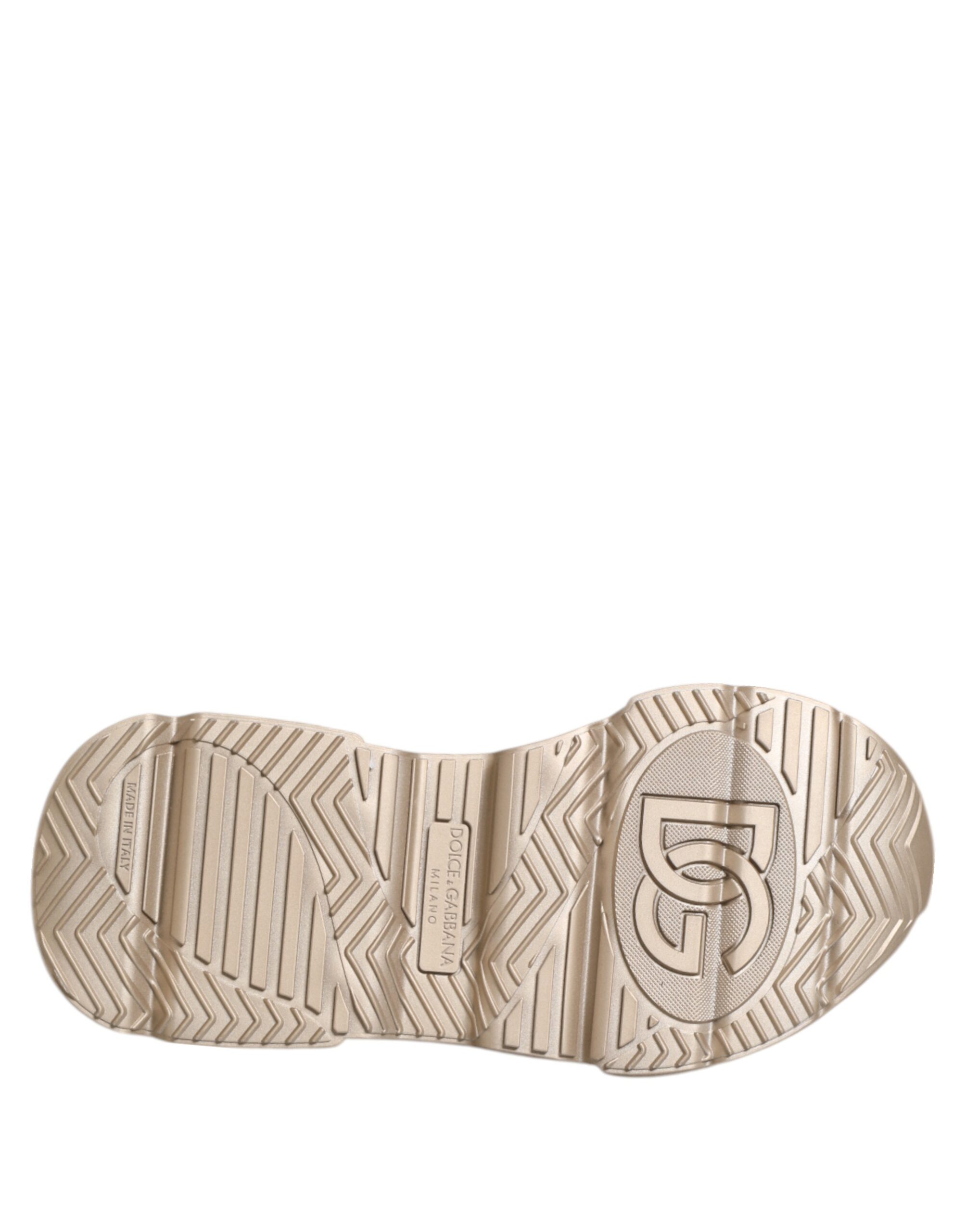 Dolce & Gabbana Gold Leather Daymaster Women Sneaker Shoes - Image 8