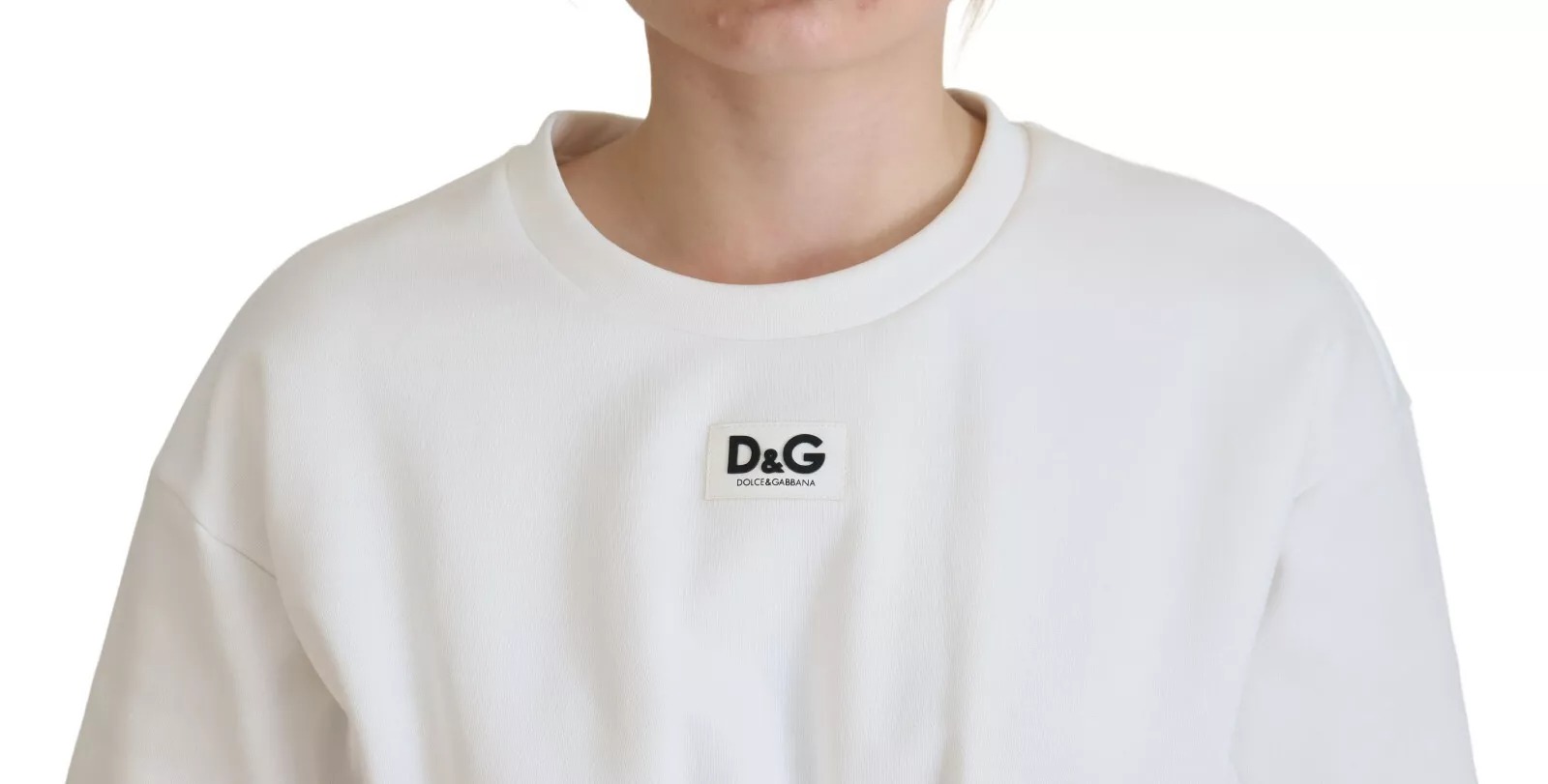 Dolce & Gabbana White Cotton Corset Stretch Top T-shirt - Image 4
