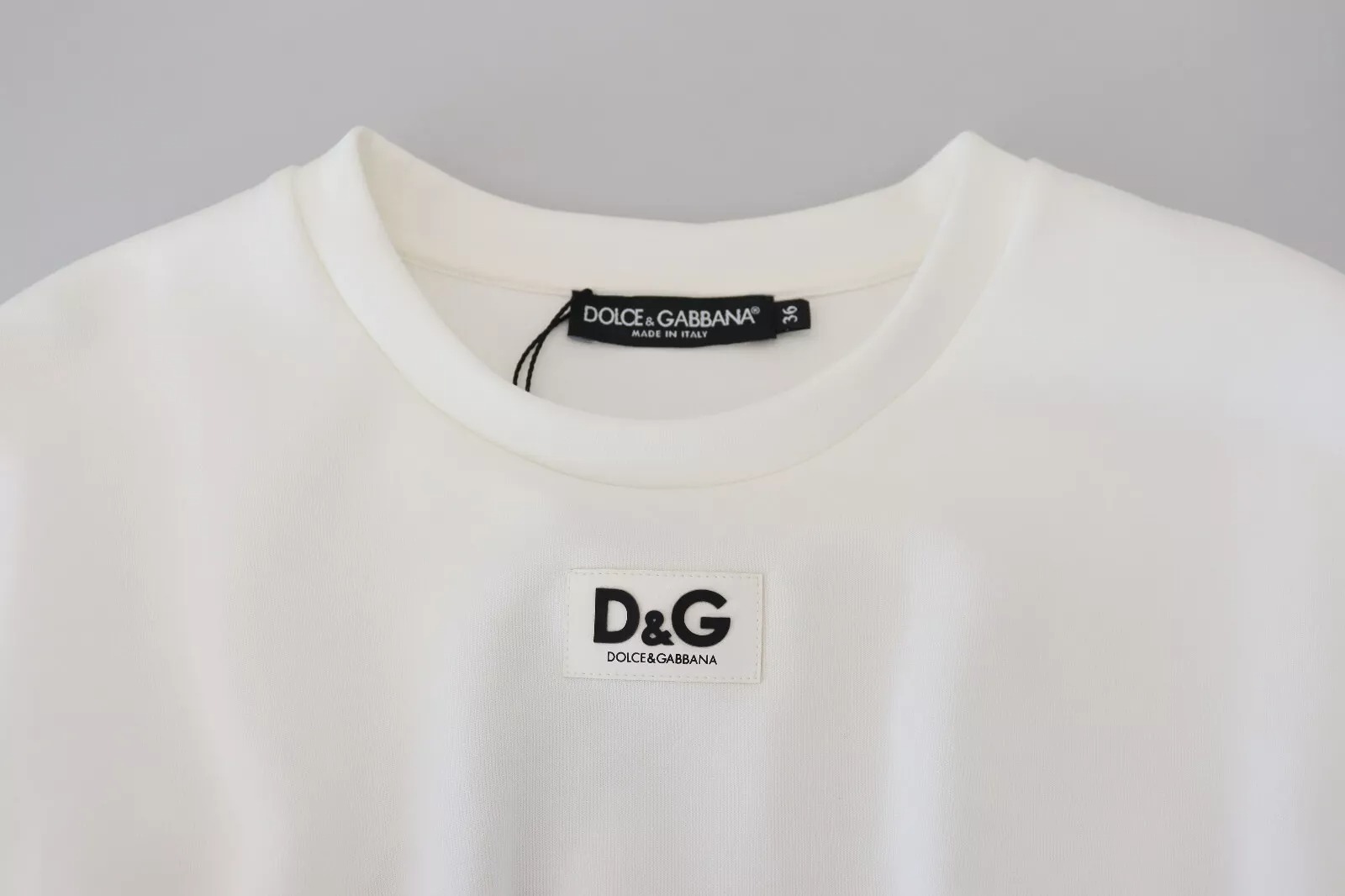 Dolce & Gabbana White Cotton Corset Stretch Top T-shirt - Image 6