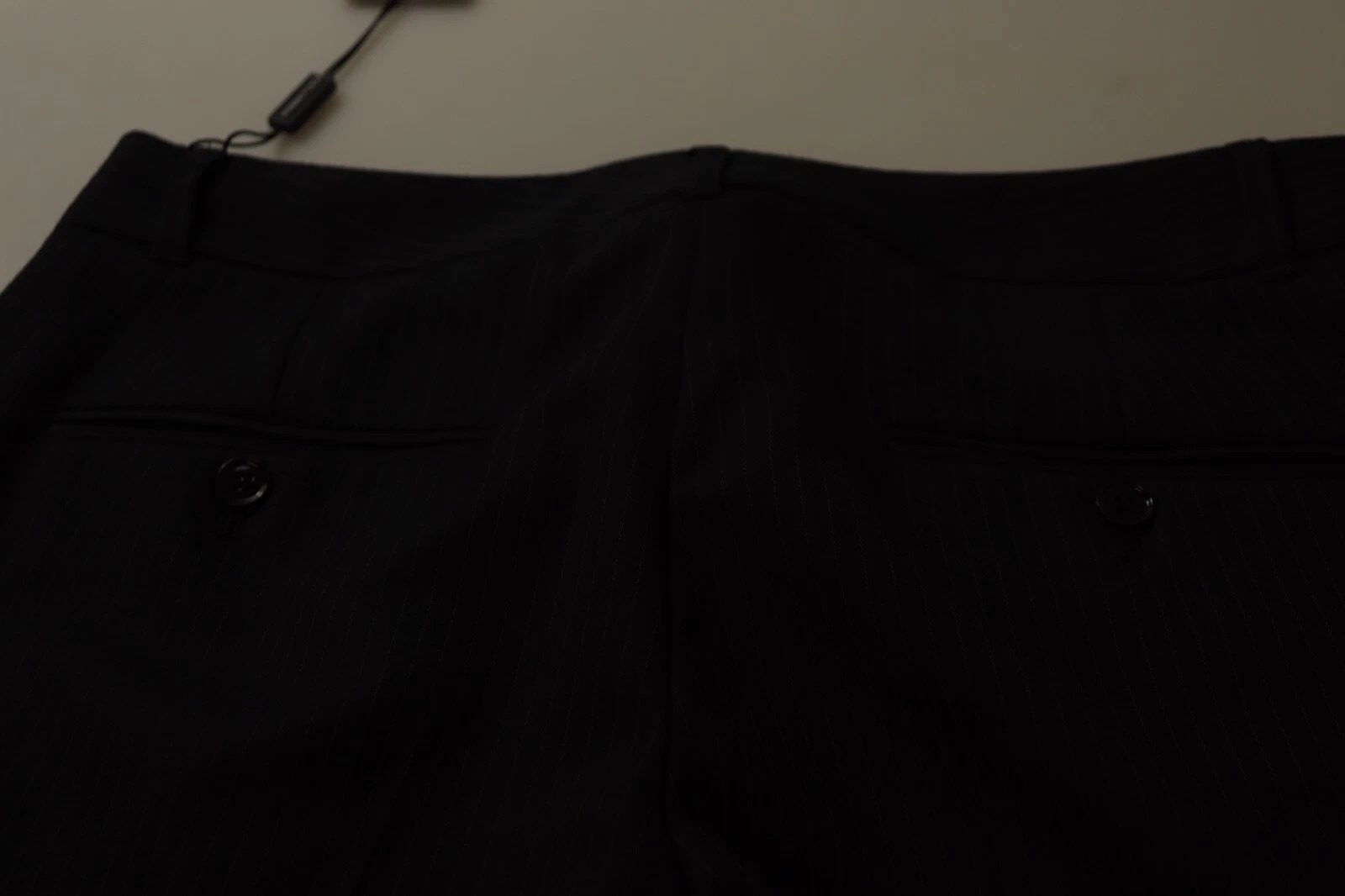 Dolce & Gabbana Black Stripes Mid Waist Trouser Pants - Image 2