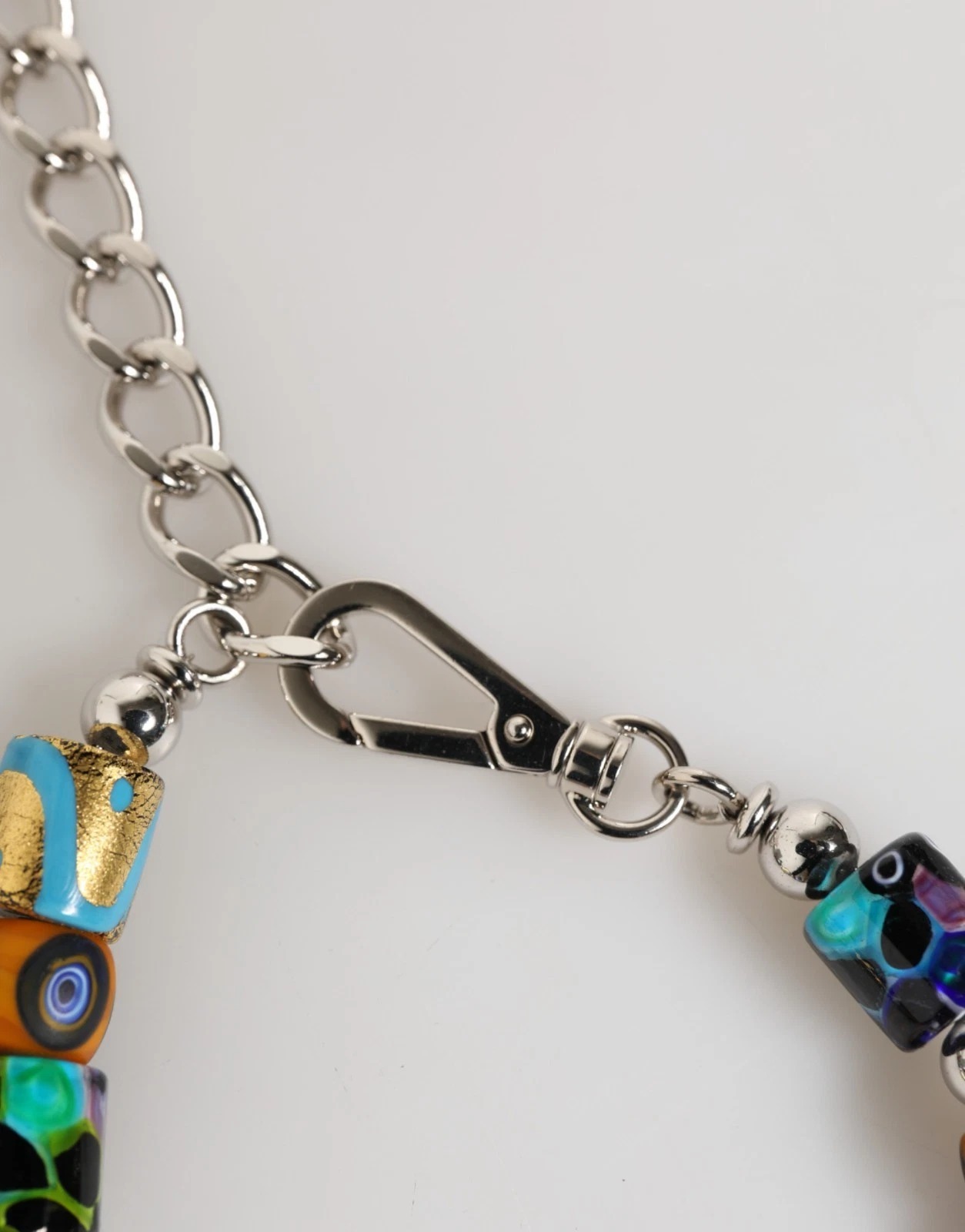 Dolce & Gabbana Multicolor Murano Glass Beads Brass Zamak Necklace - Image 5