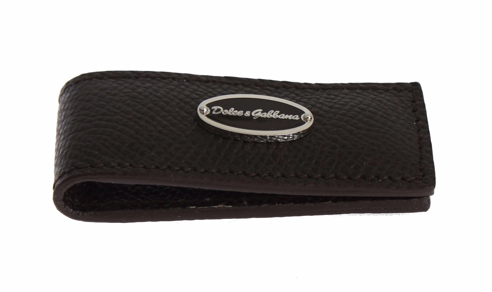 Dolce & Gabbana Brown Leather Magnet Mens Money Cash Clip - Image 3