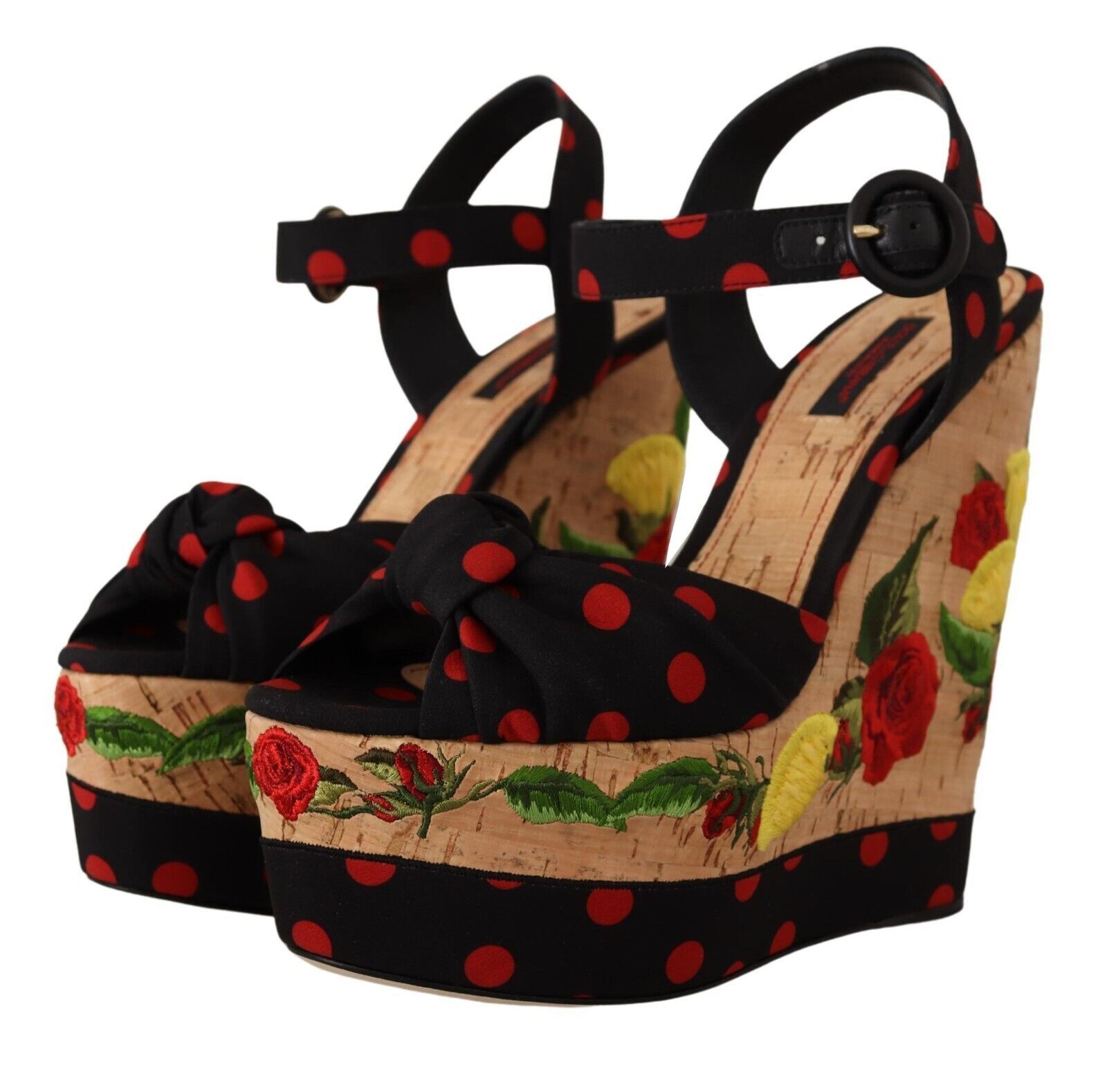 Dolce & Gabbana Multicolor Platform Wedges Sandals Charmeuse Shoes - Image 3